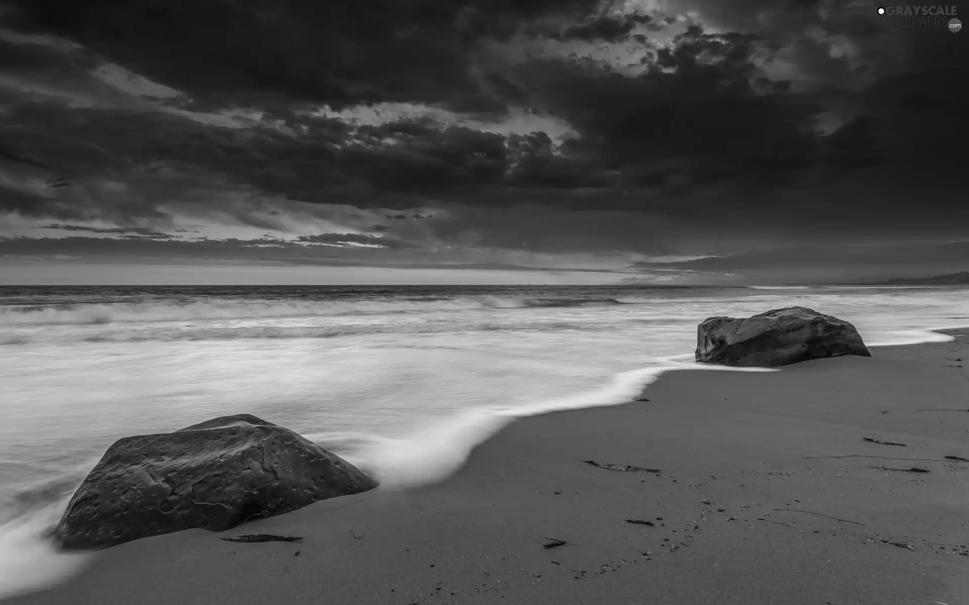 sea, Beaches, clouds