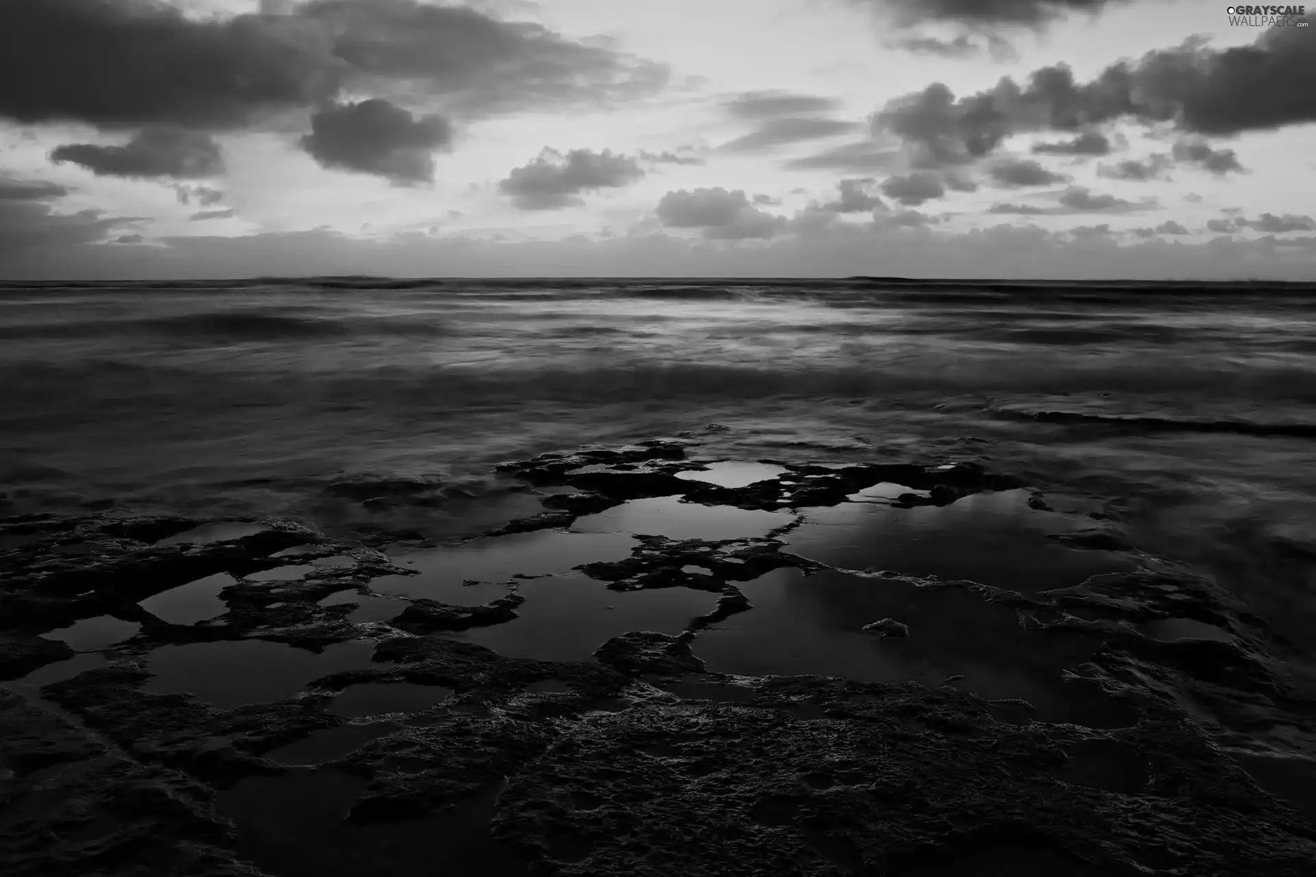 clouds, sun, sea, west