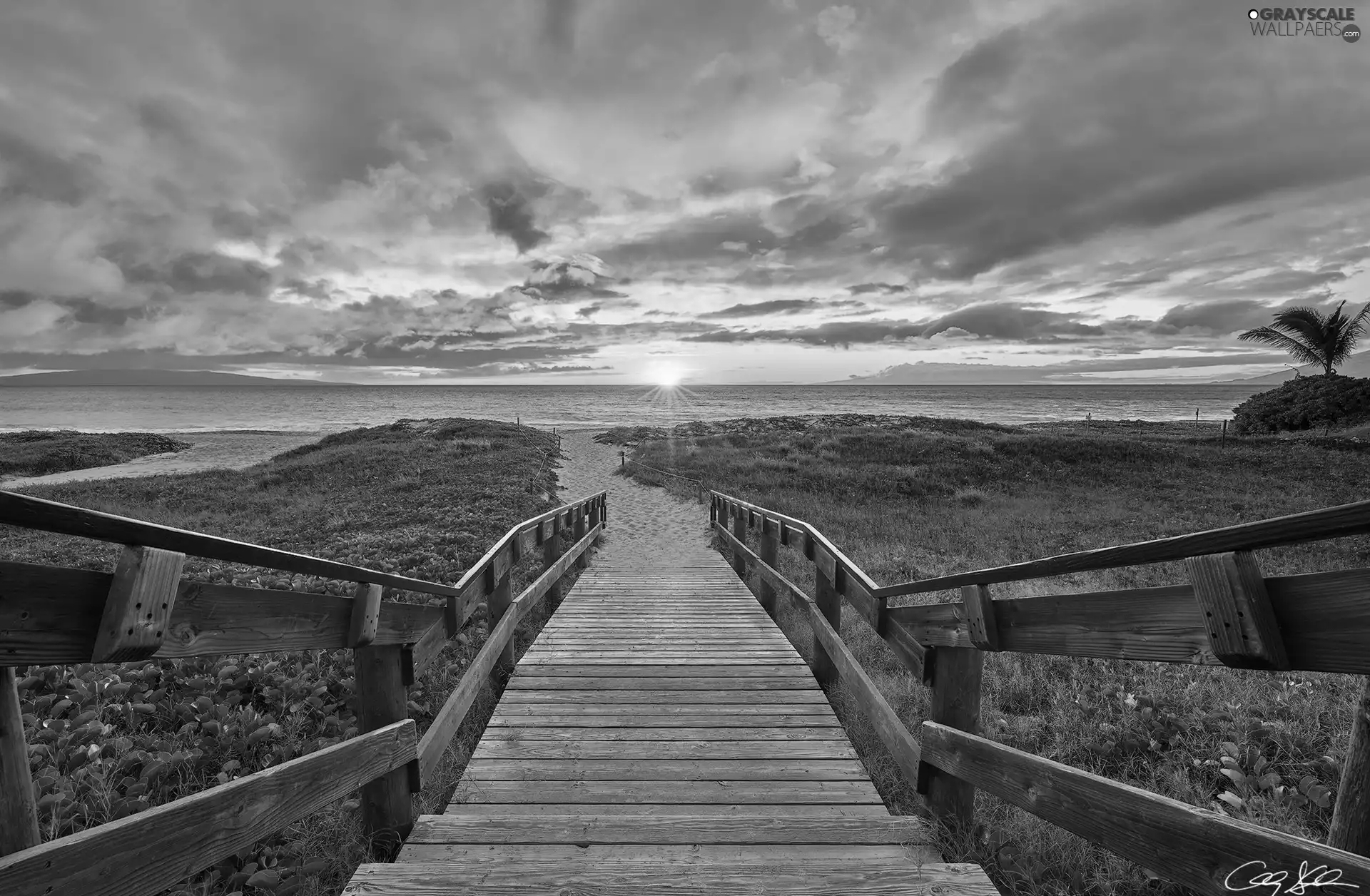 sea, Aloha State Hawaje, Great Sunsets, clouds, Platform, Maui