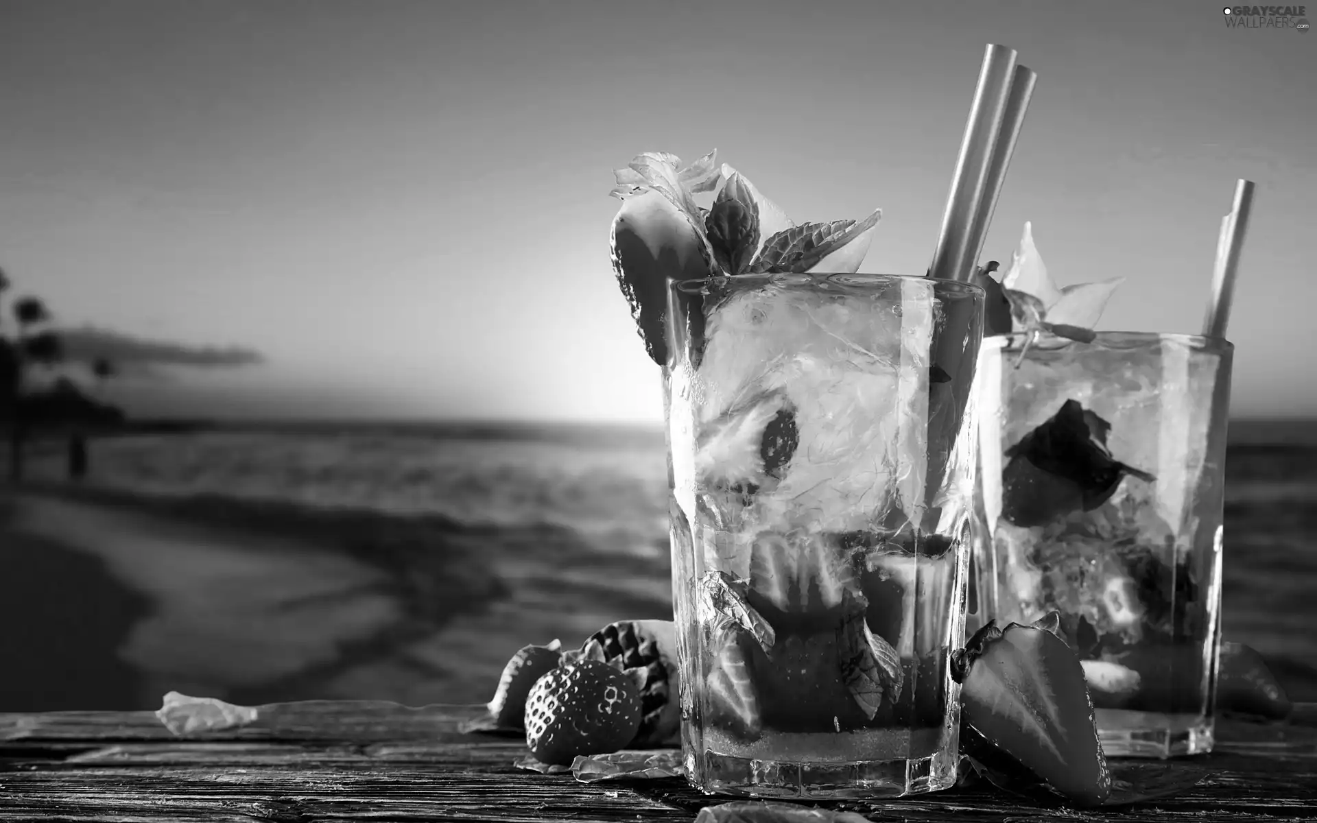 sea, fruit, cocktails