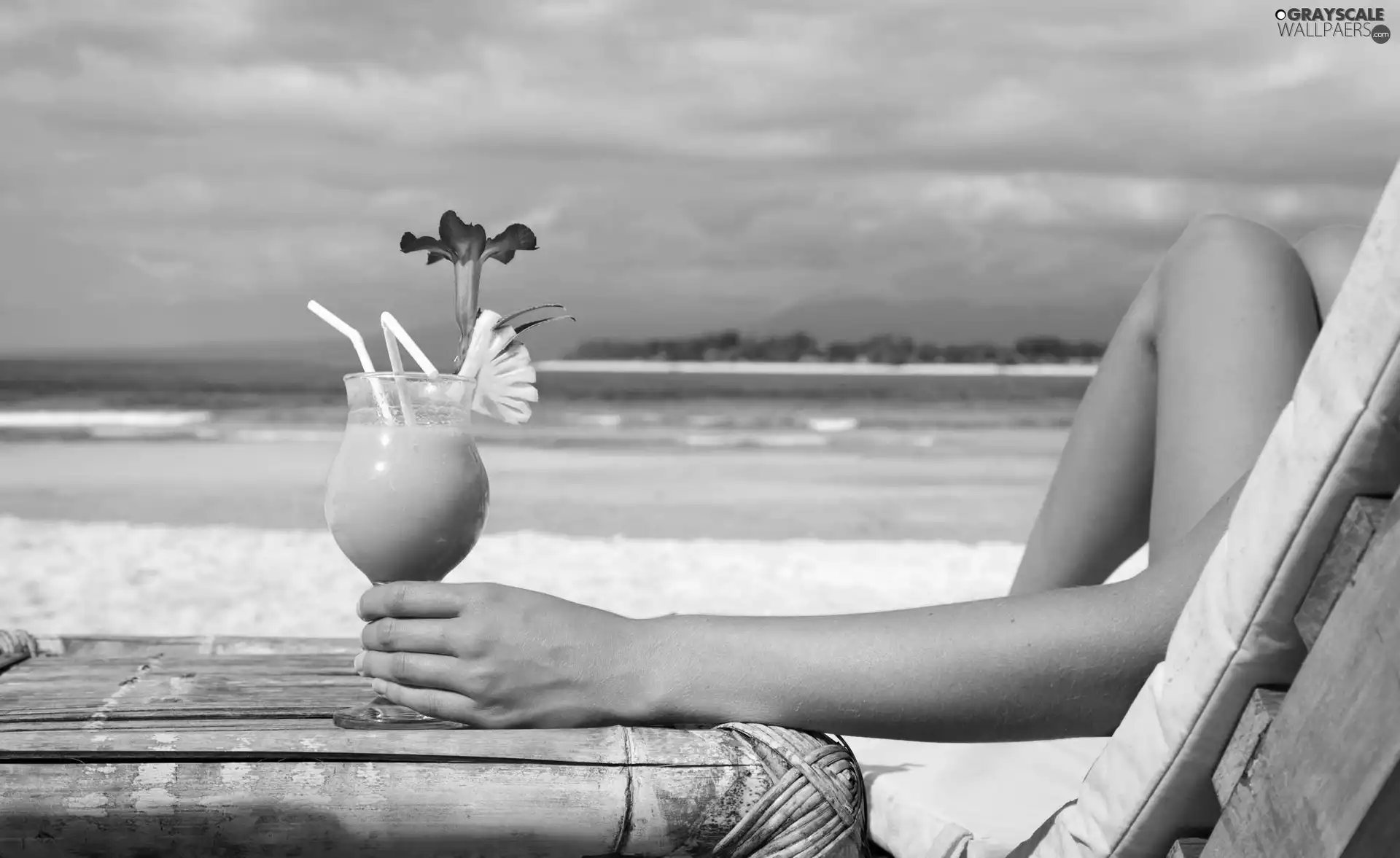 exotic, hand, sea, drink