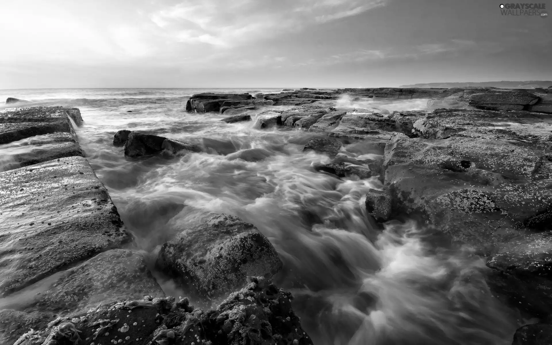 rocks, Great Sunsets, sea