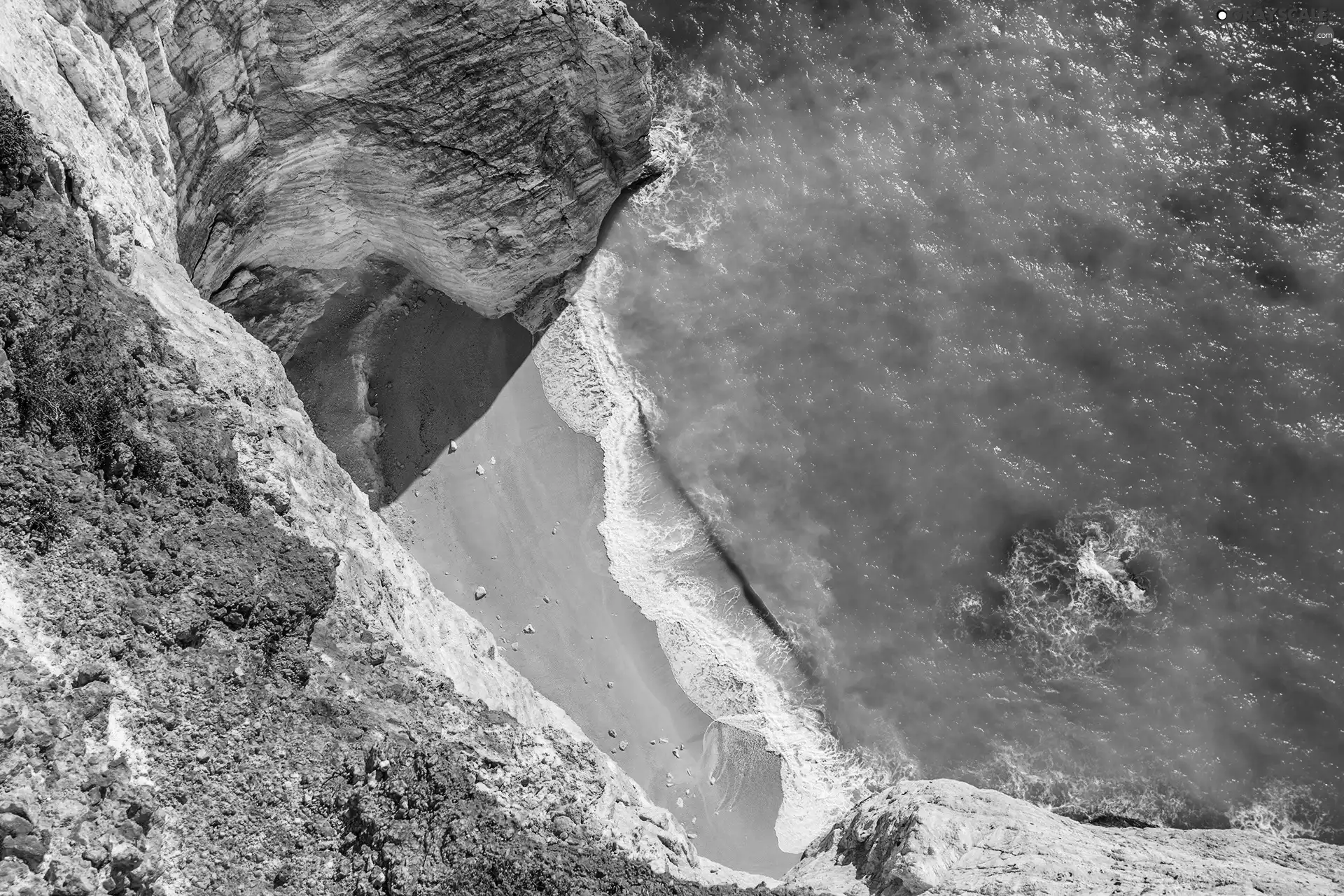 sea, Greece, cliff, Beaches, rocks