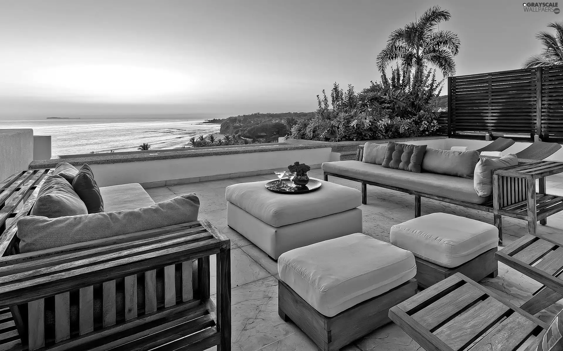 The hotel, relaxation, sea, terrace