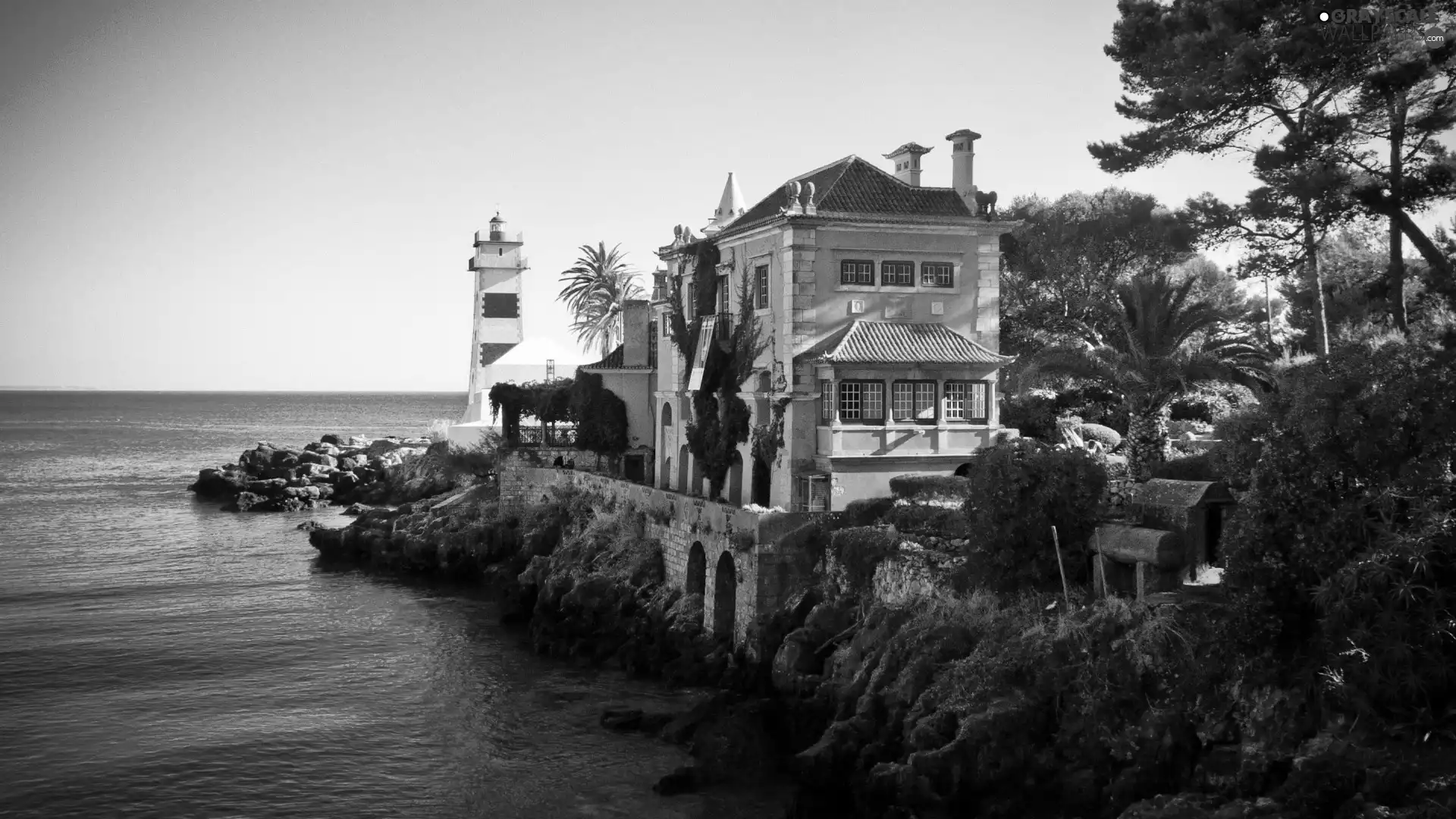 sea, palace, Lighthouses