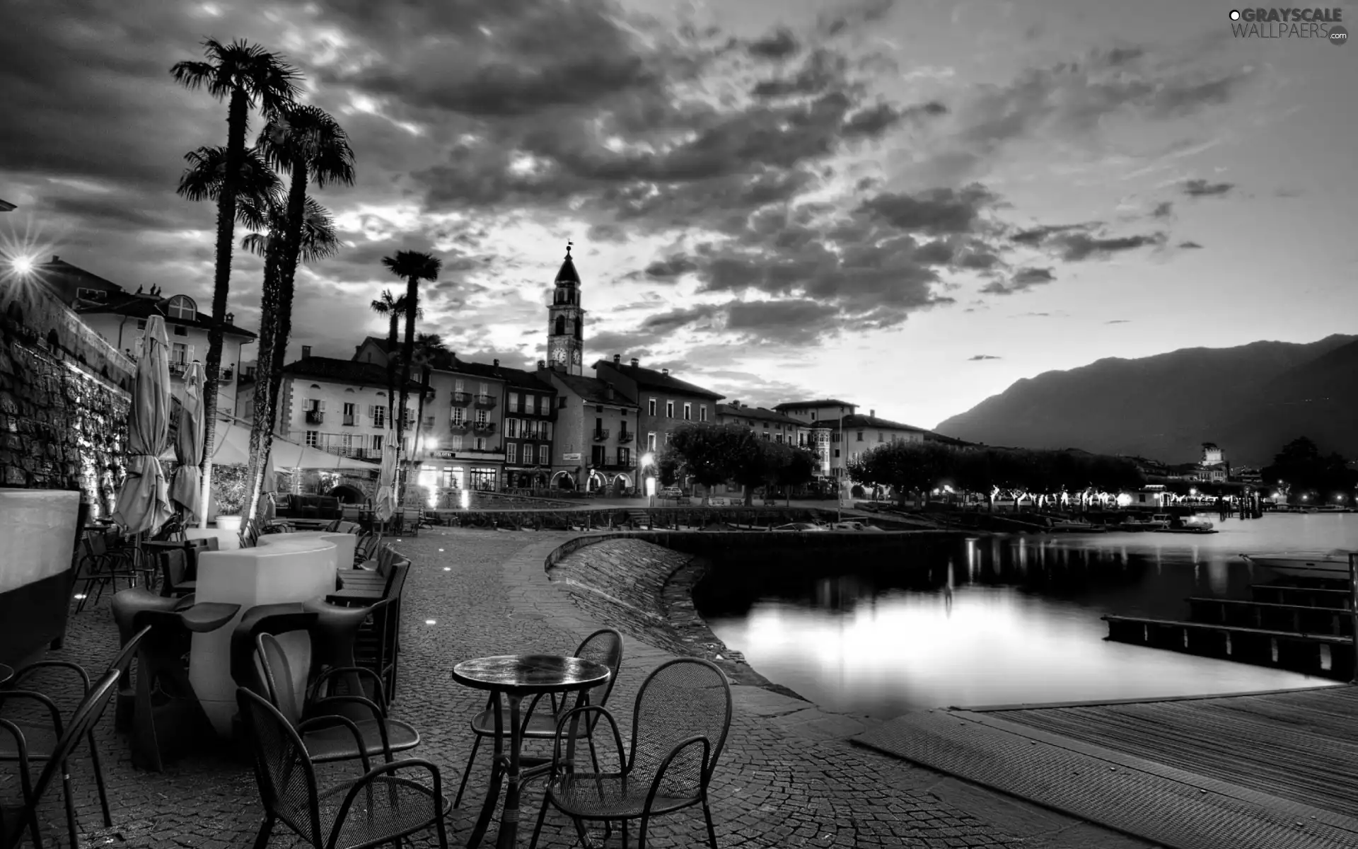 sea, Houses, Restaurant