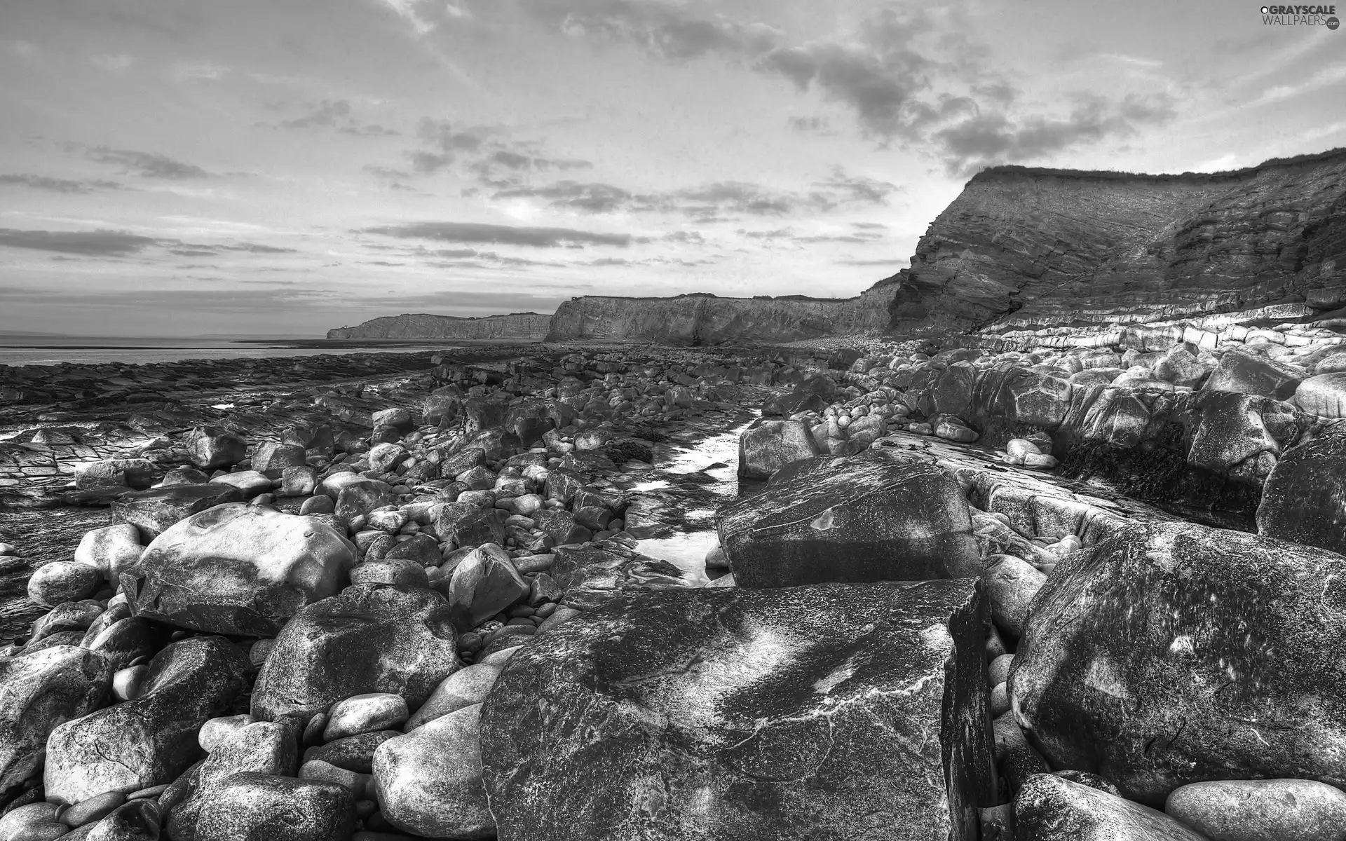 sea, rocks, Stones