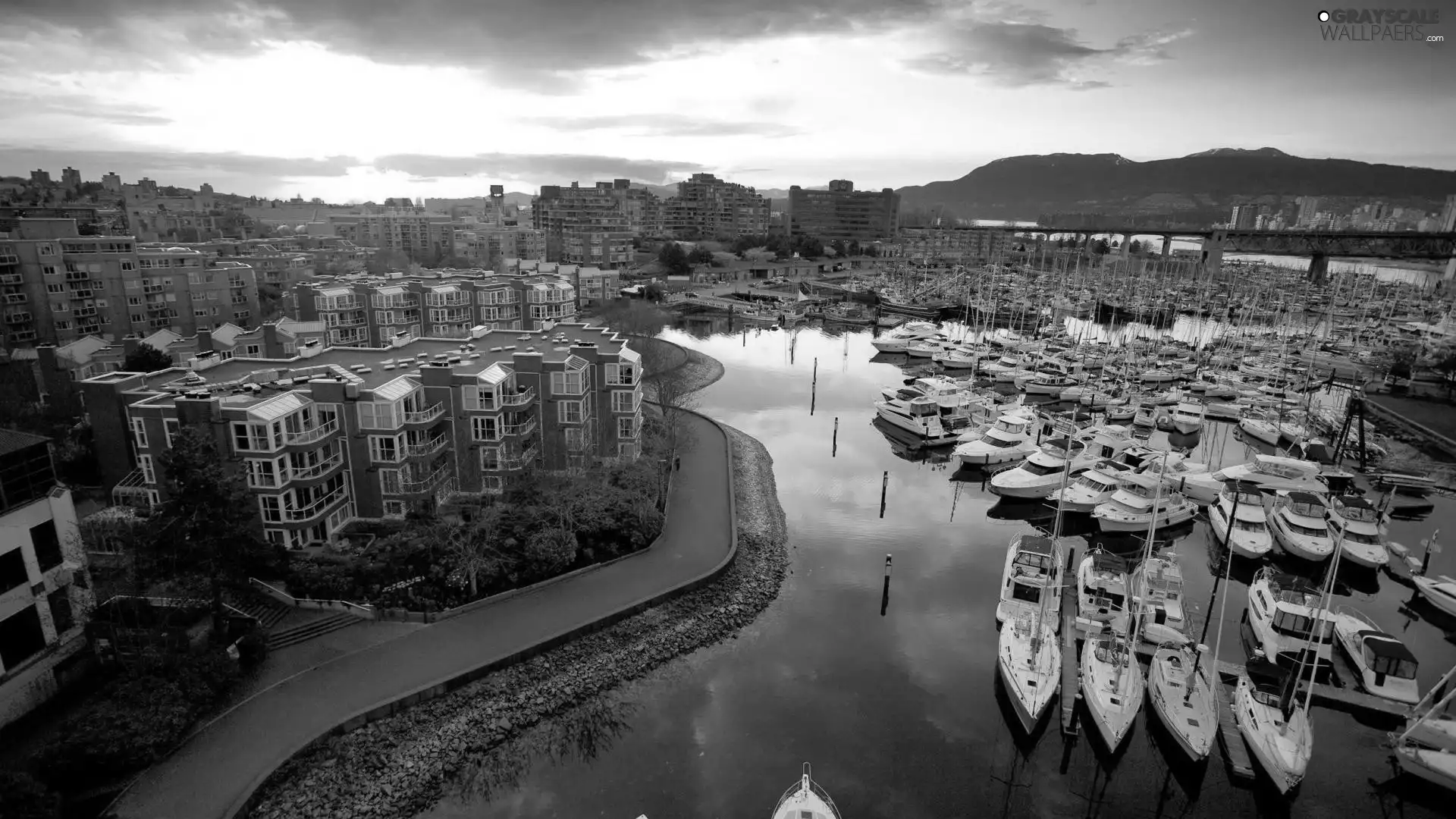 Town, Yachts, sea, port