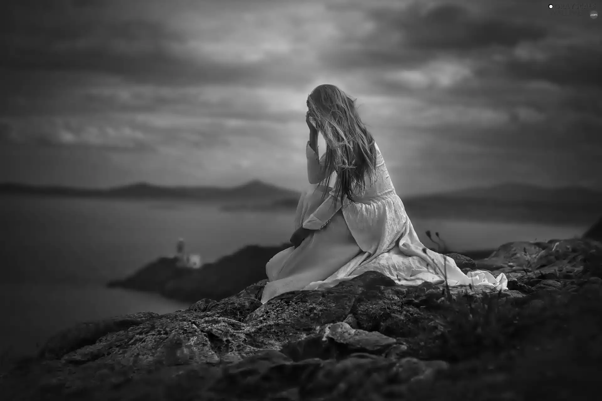 sea, Pensively, Women