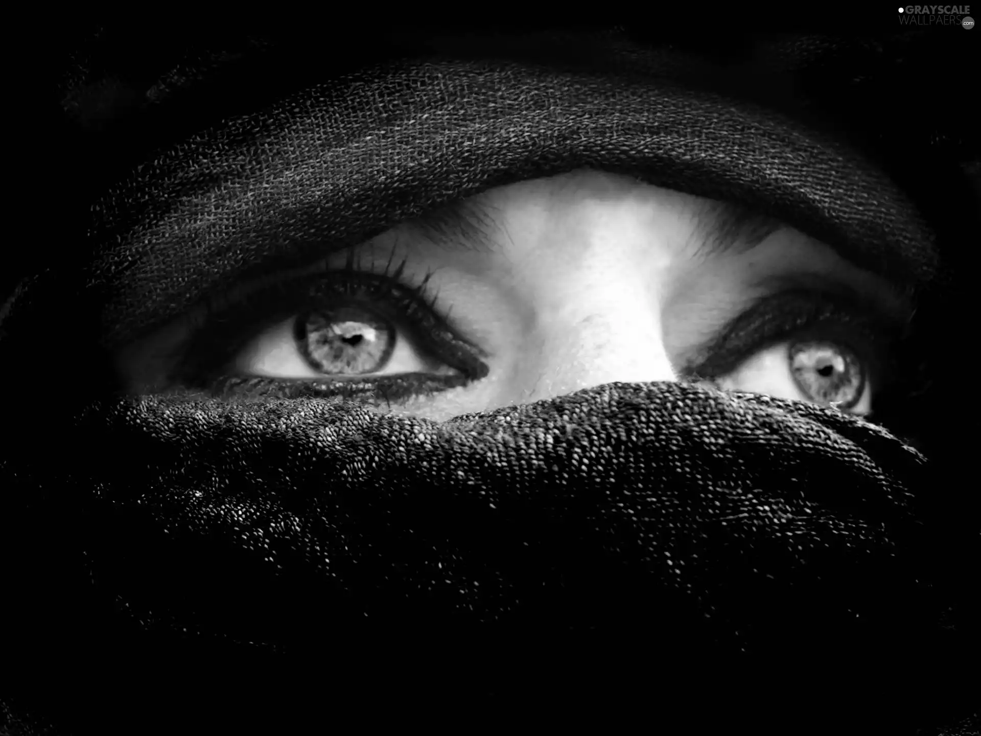 islamite, black, shawl, Eyes
