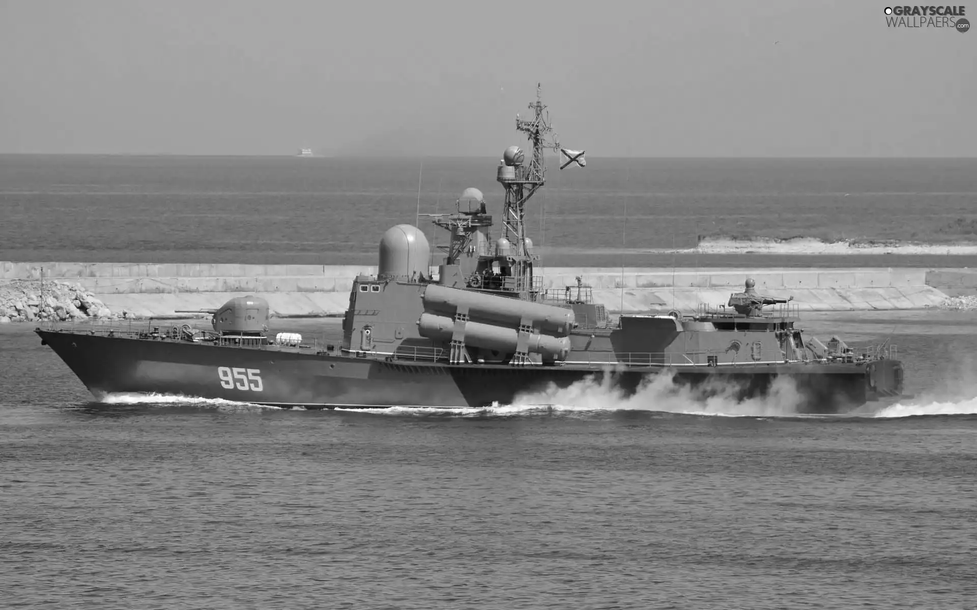 Military truck, sea, Ship