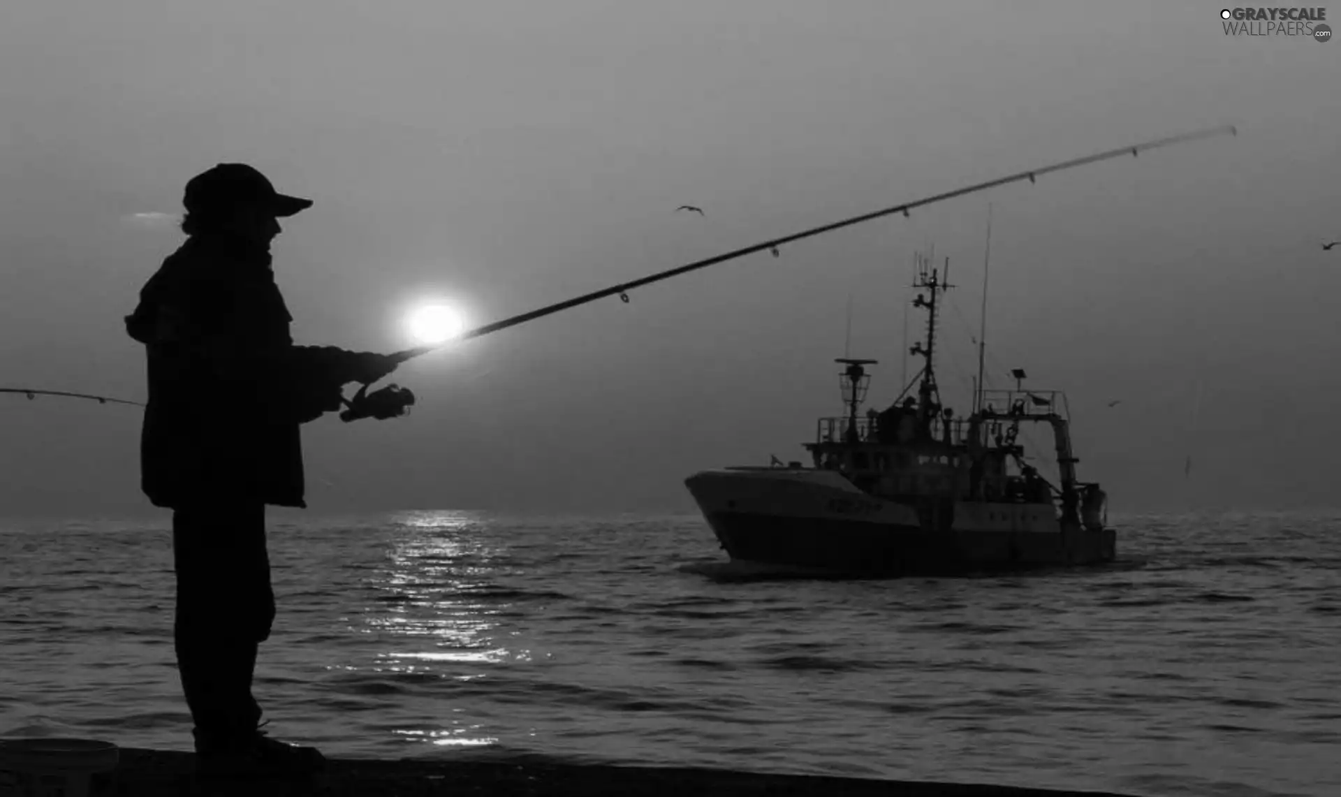 west, angler, Ship, sea