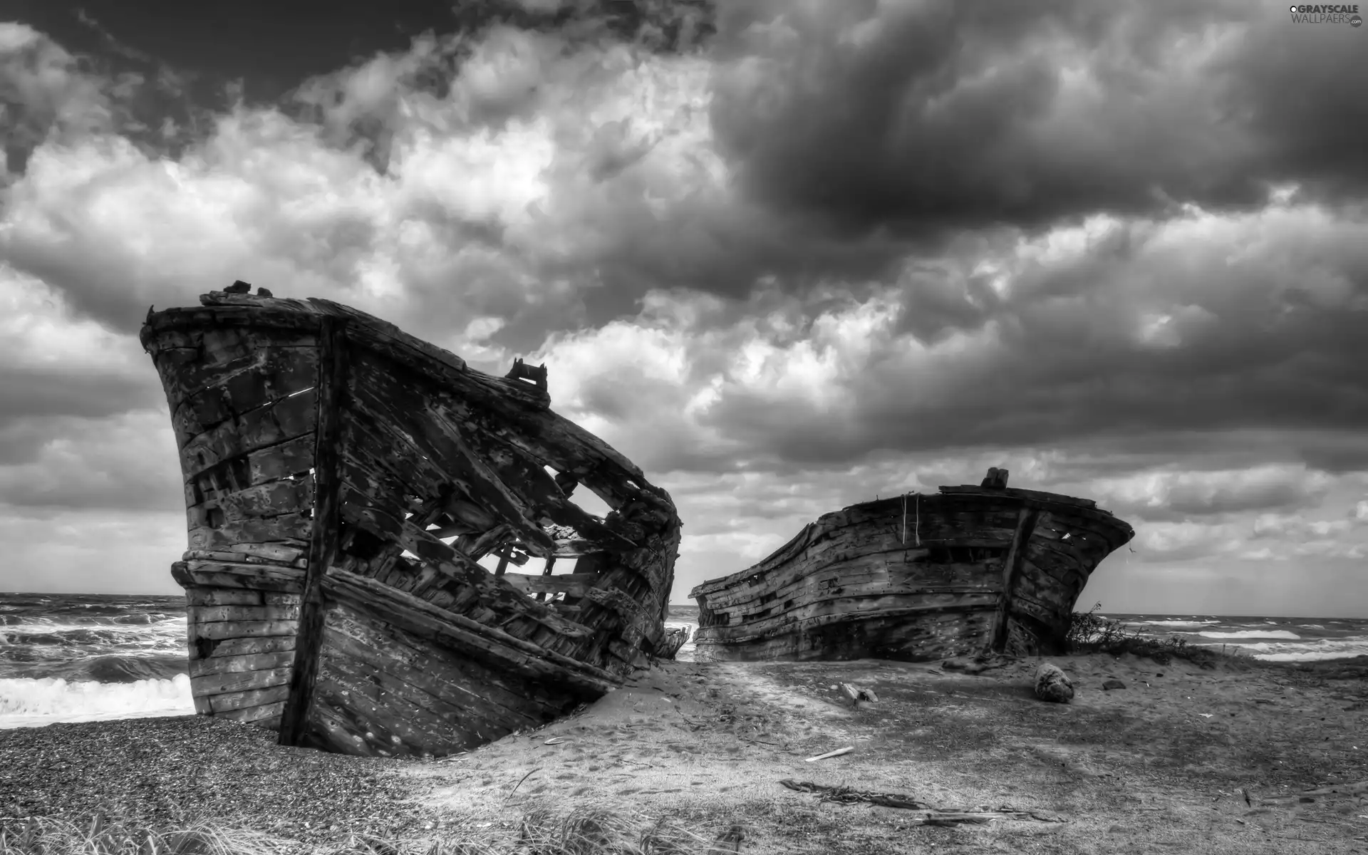 ship, Beaches, wreck