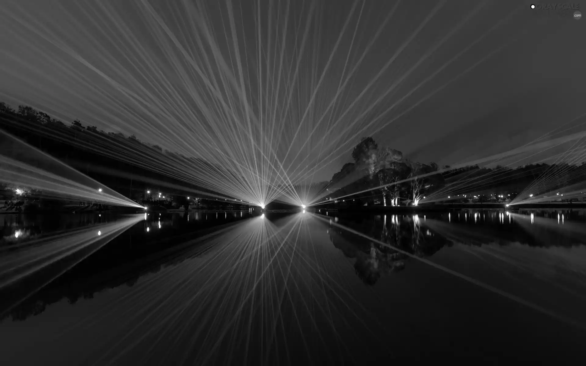 lake, lasers, show, Night
