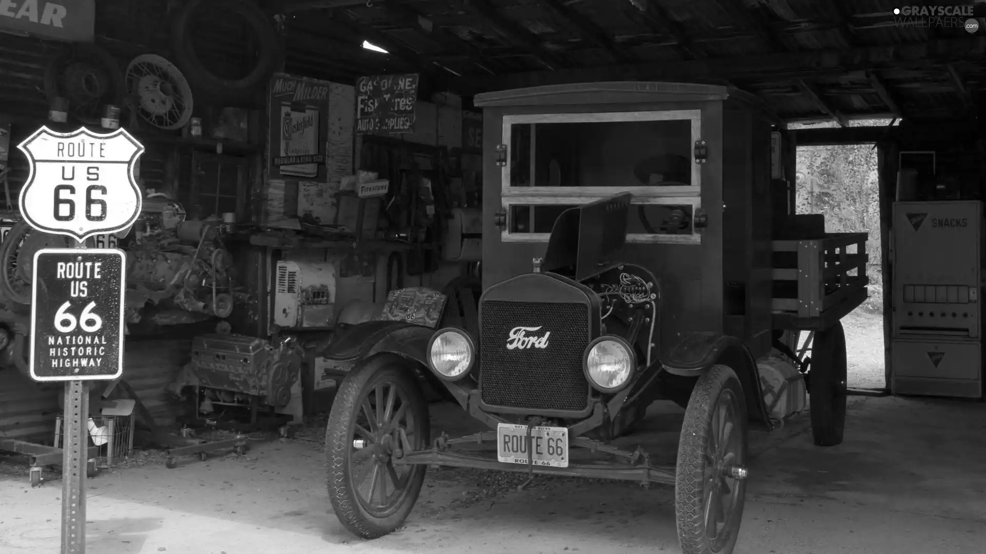antique, garage, Sign, Ford