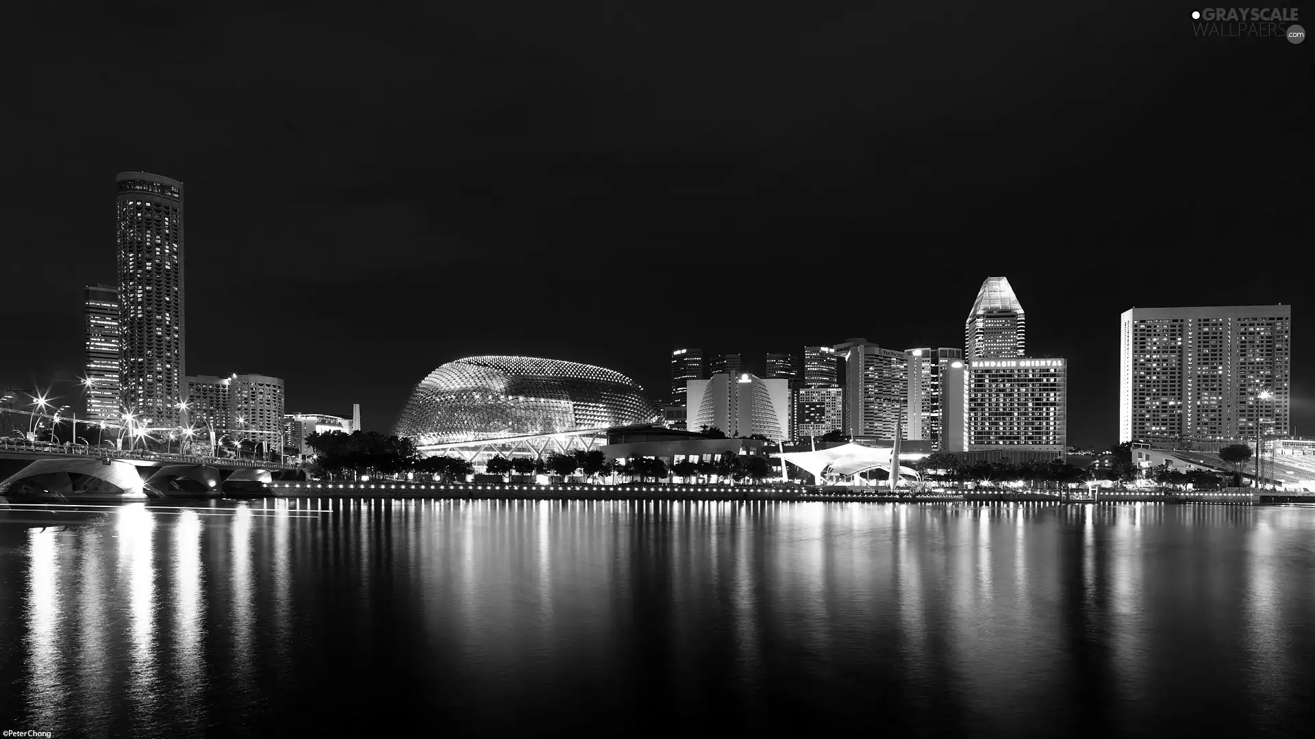 Singapur, skyscraper, lighting