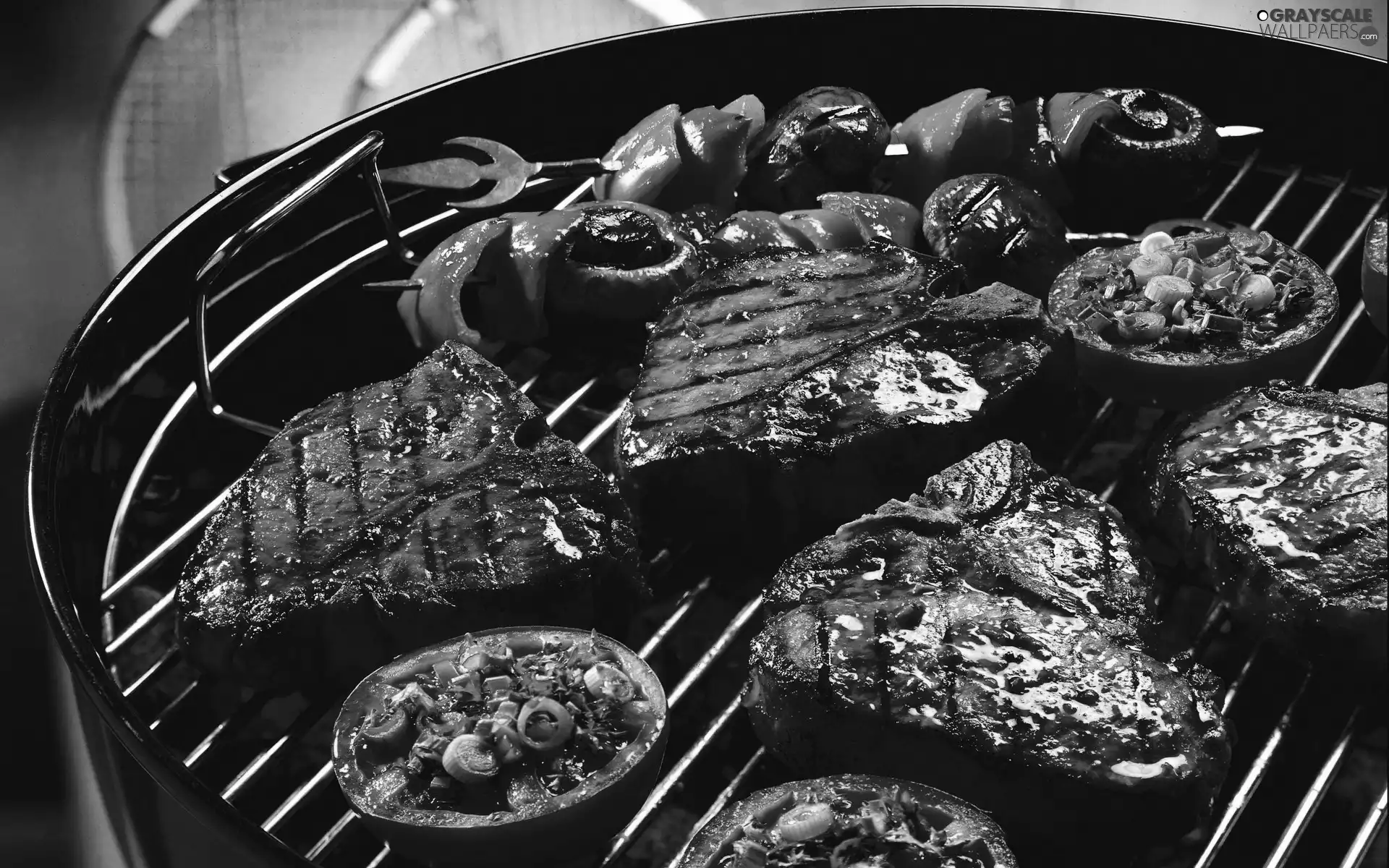 Skewers, Grill, meat