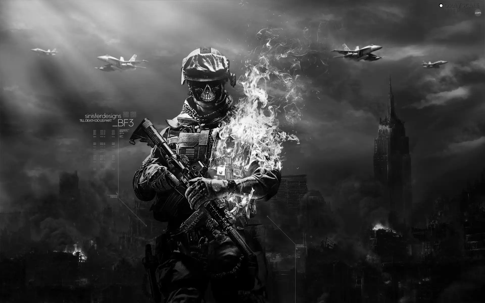 skull, Battlefield 3, soldier, Explosions, Weapons, war