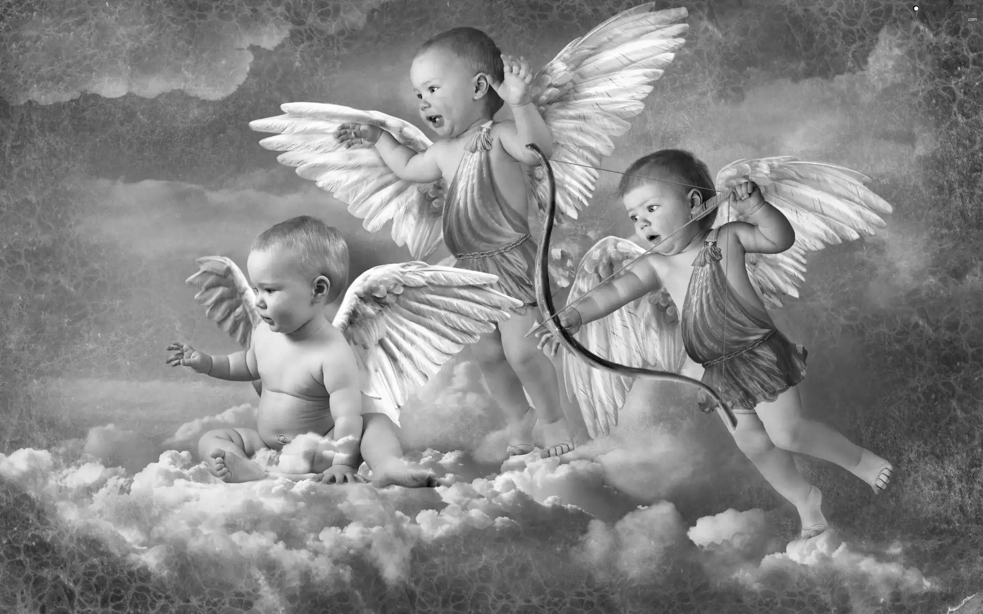Sky, angels, Bow