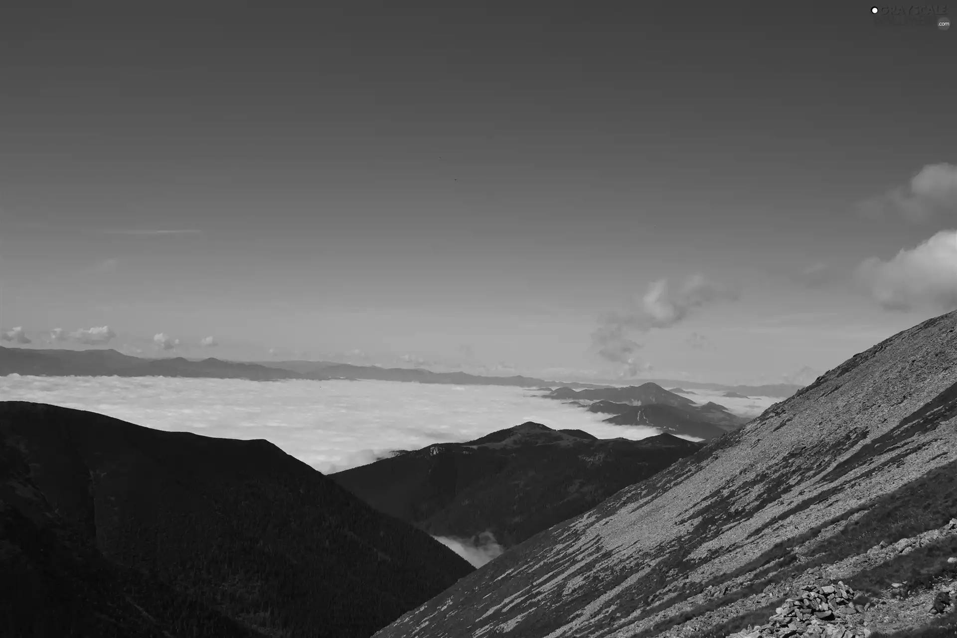 Sky, Mountains, clouds