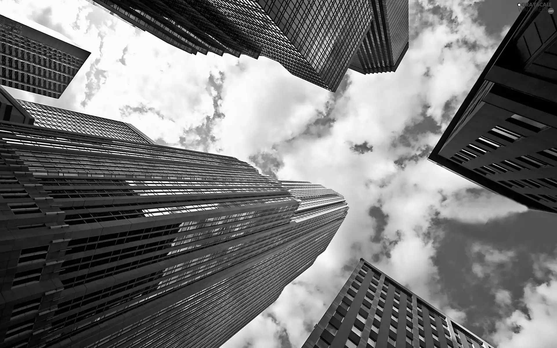 Sky, skyscrapers, clouds