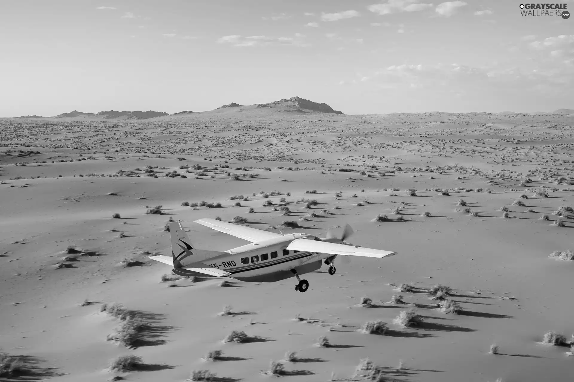 Desert, plane, Sky, flying