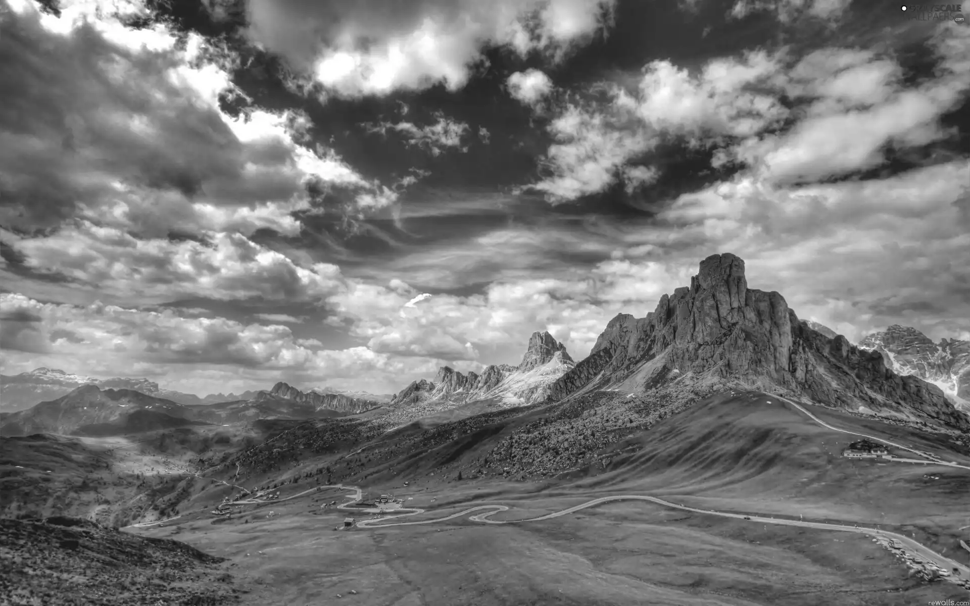 Sky, Mountains, medows