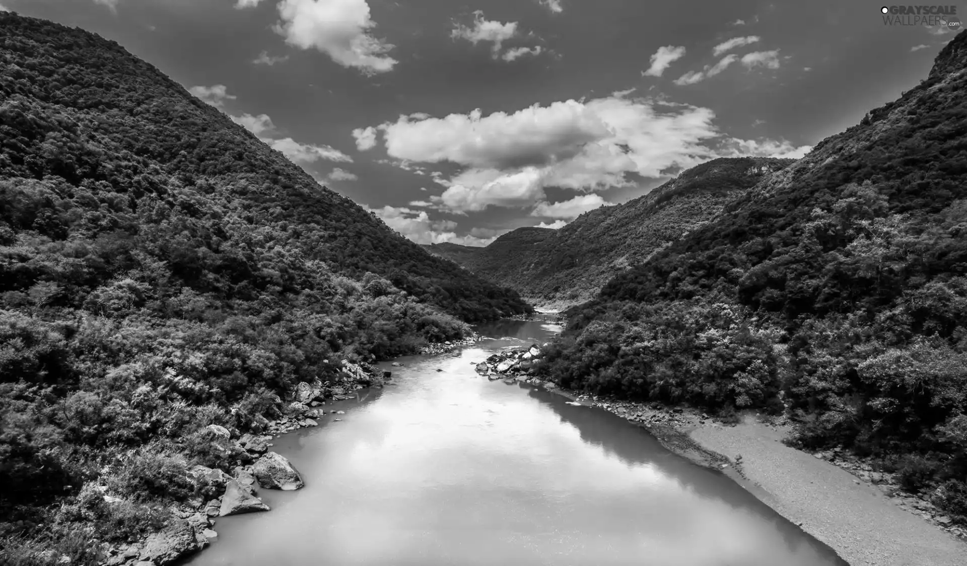 Sky, River, Mountains