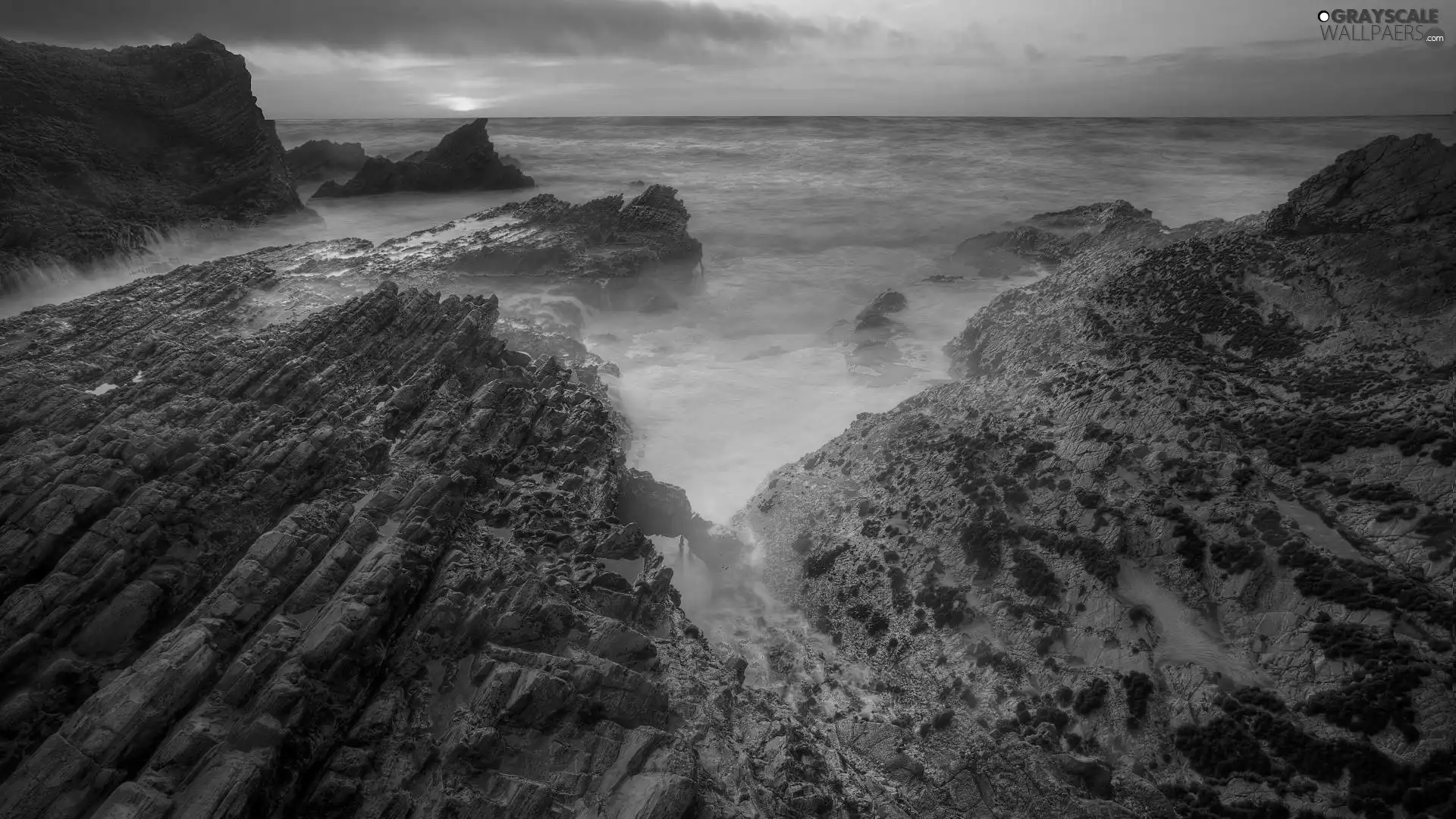 Sky, sea, rocks