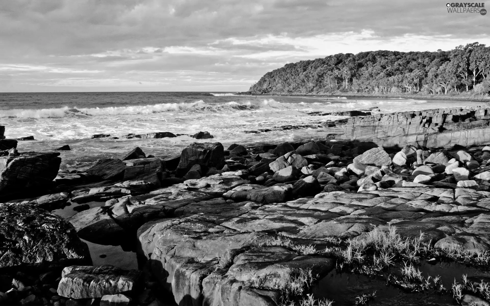 sea, rocks, Sky, coast
