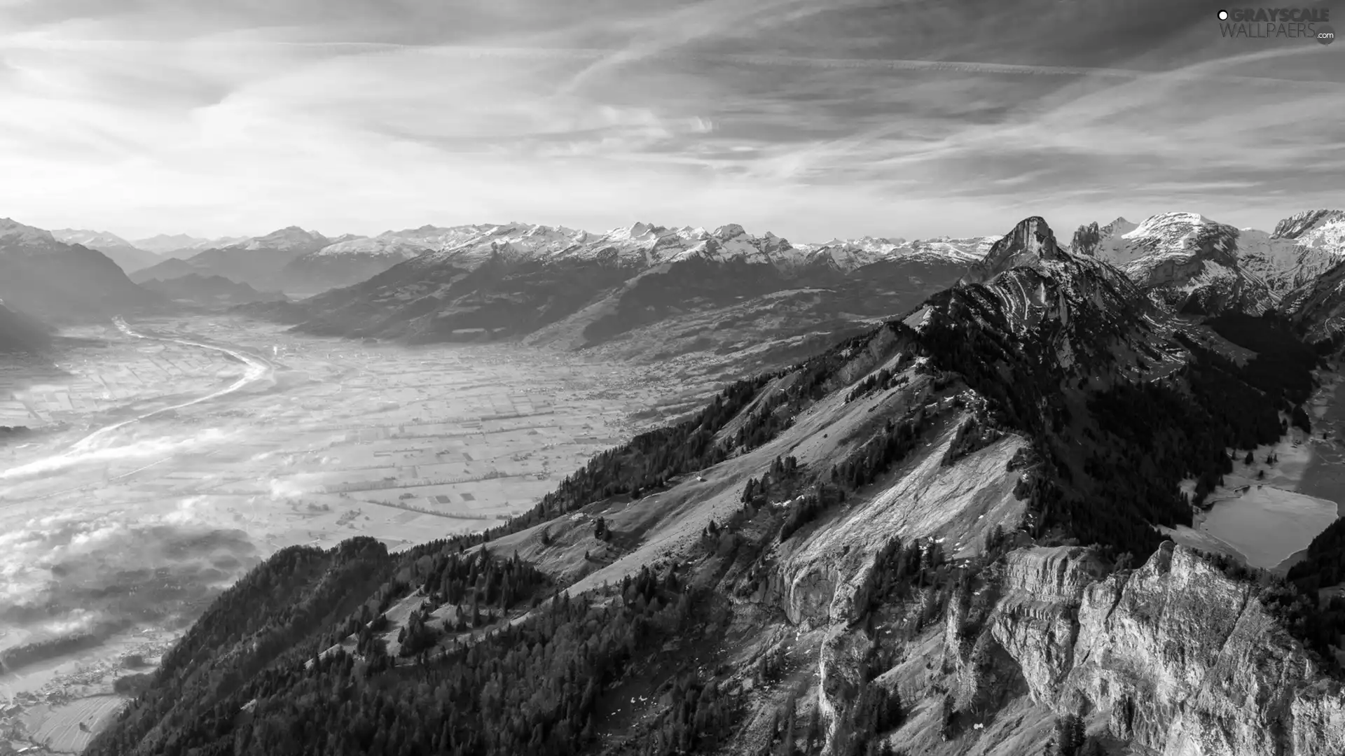 Sky, Mountains, snow