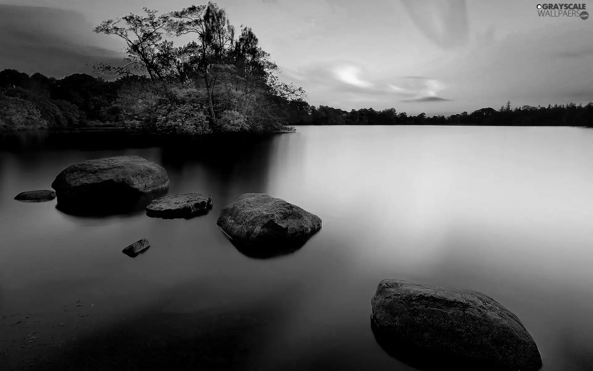 Sky, lakes, Stones