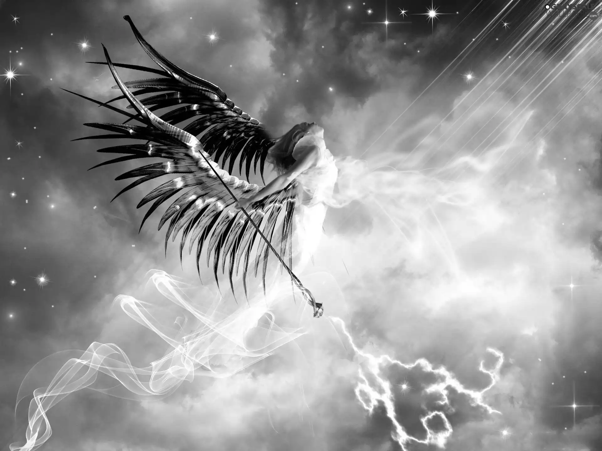 Sky, angel, wings