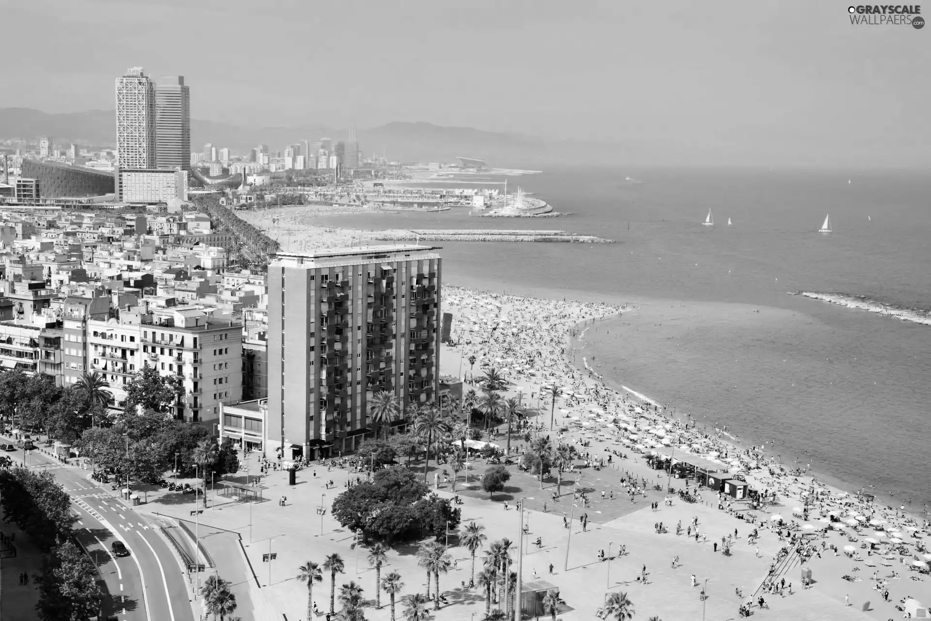 skyscrapers, Beaches, Gulf