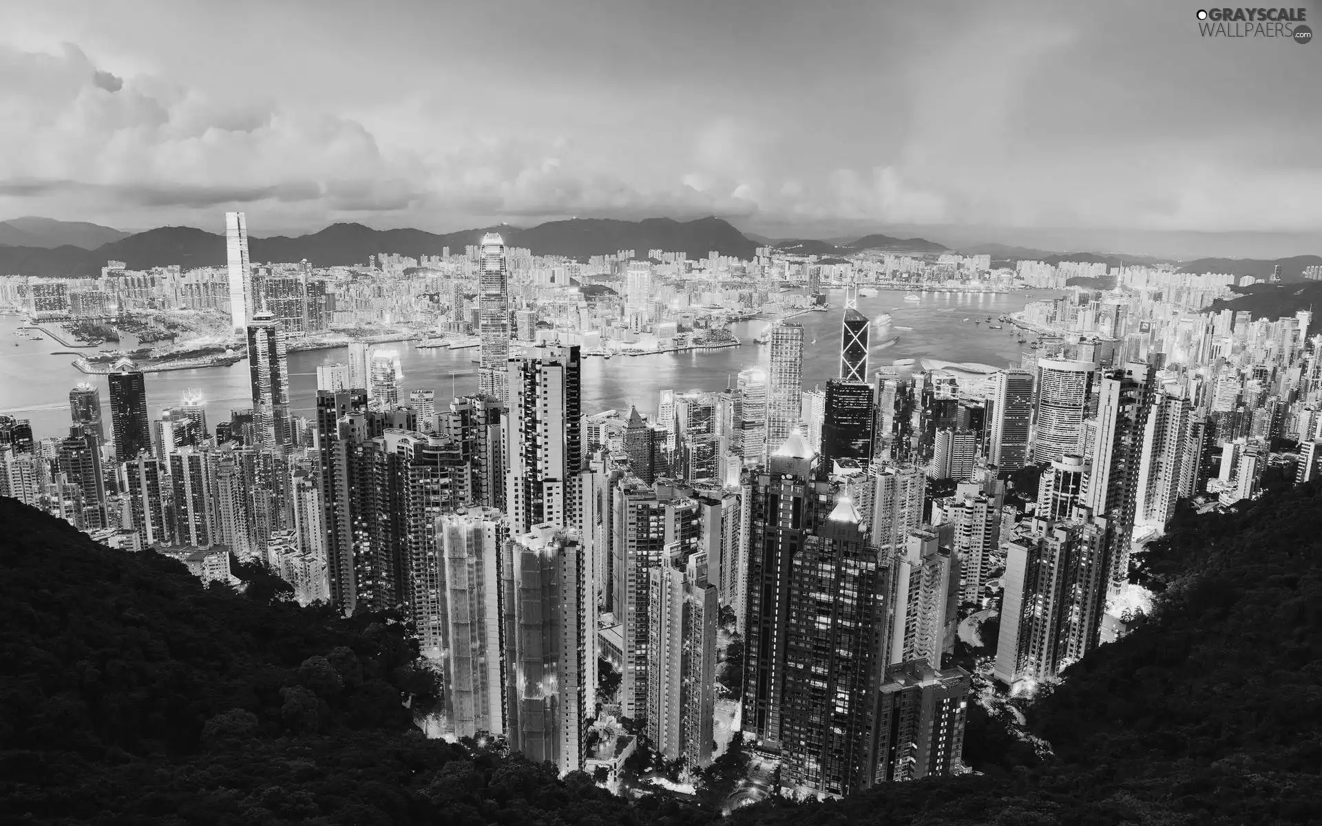 Sky, Hong Kong, skyscrapers