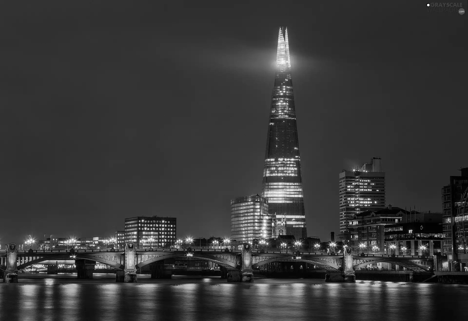 skyscrapers, London, thames, bridge, River