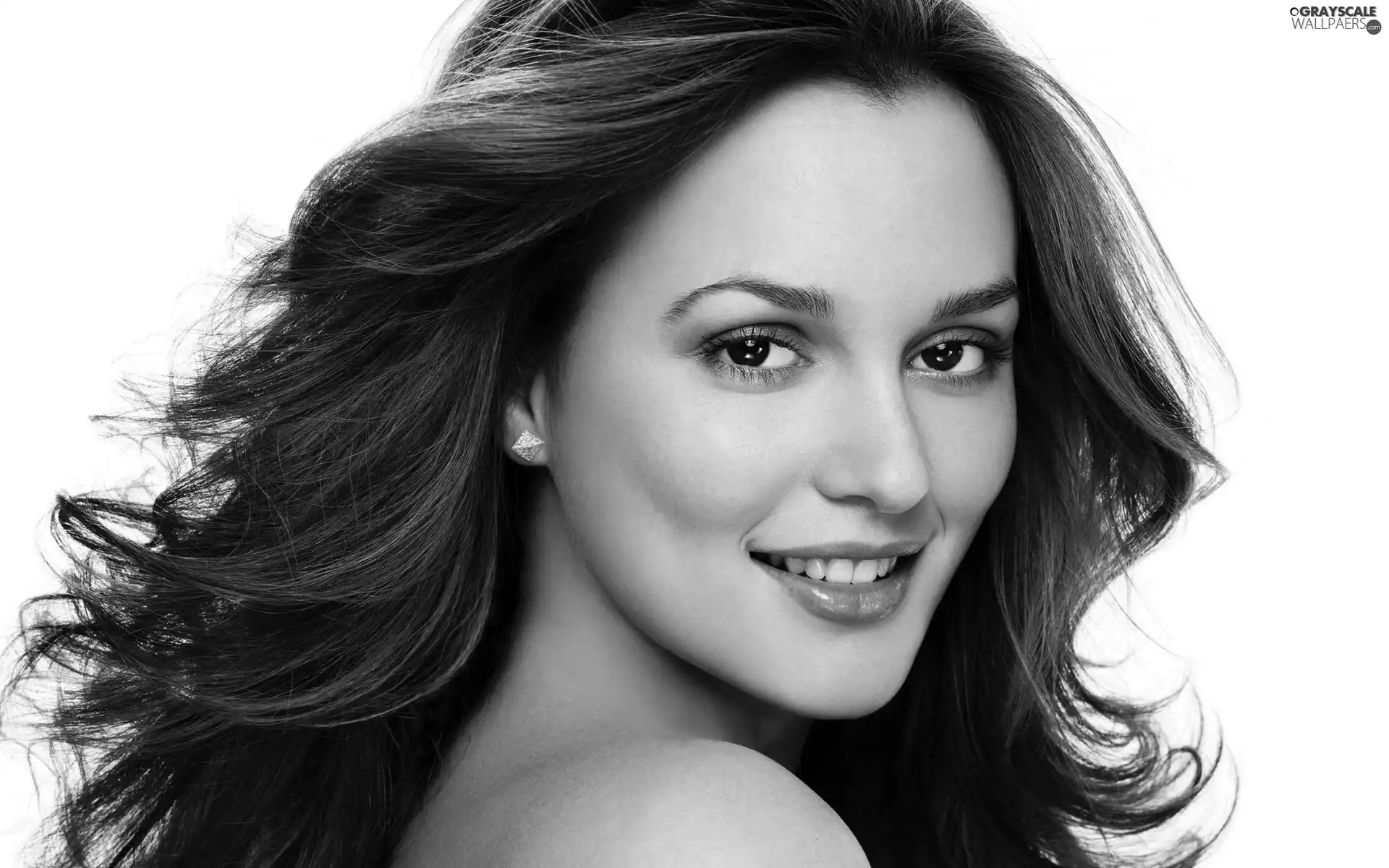 Leighton Meester, face, Smile, brunette