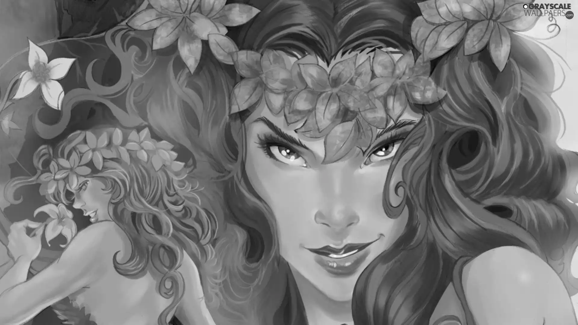 Smile, Women, wreath