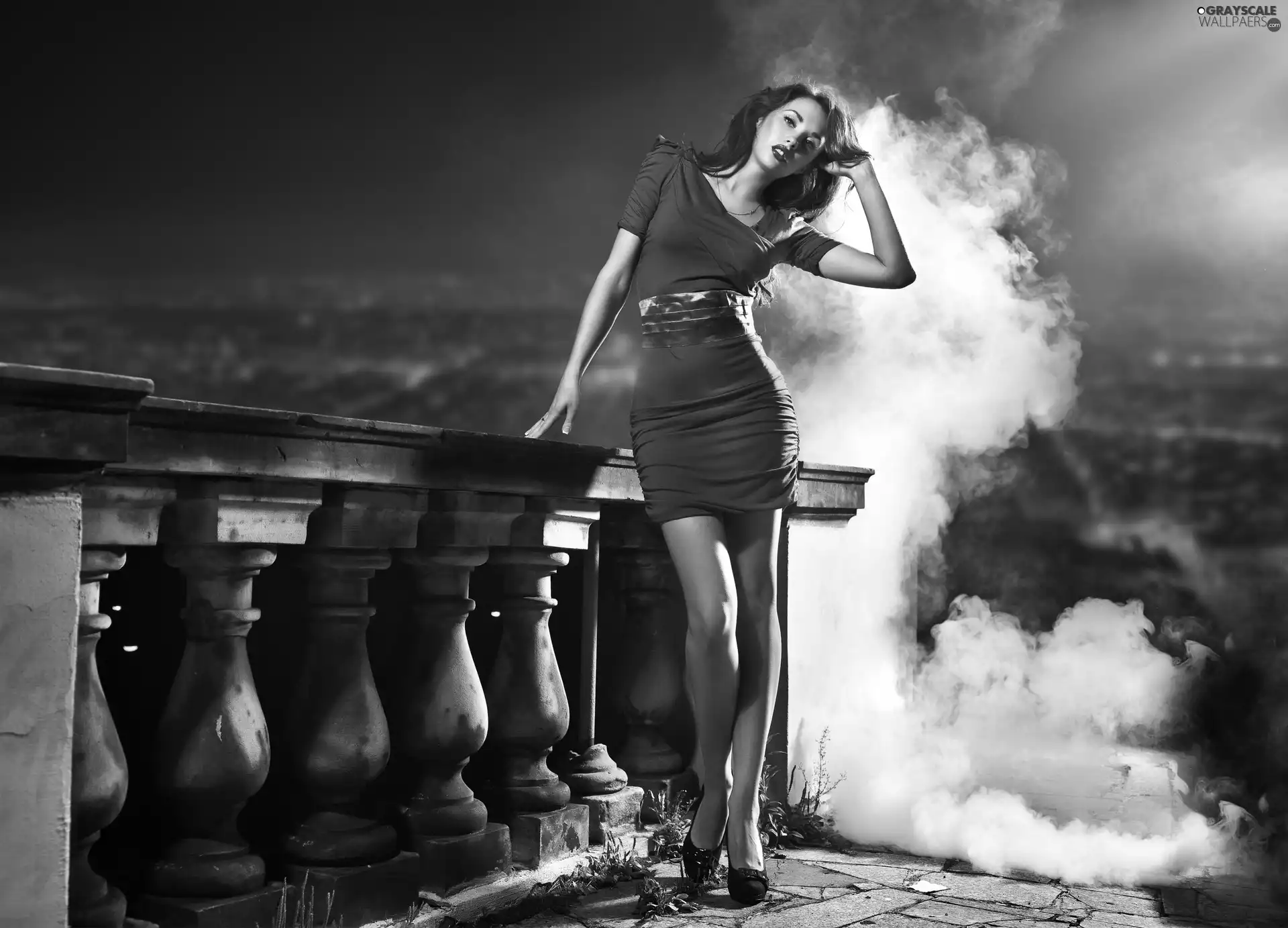 smoke, Women, Dress