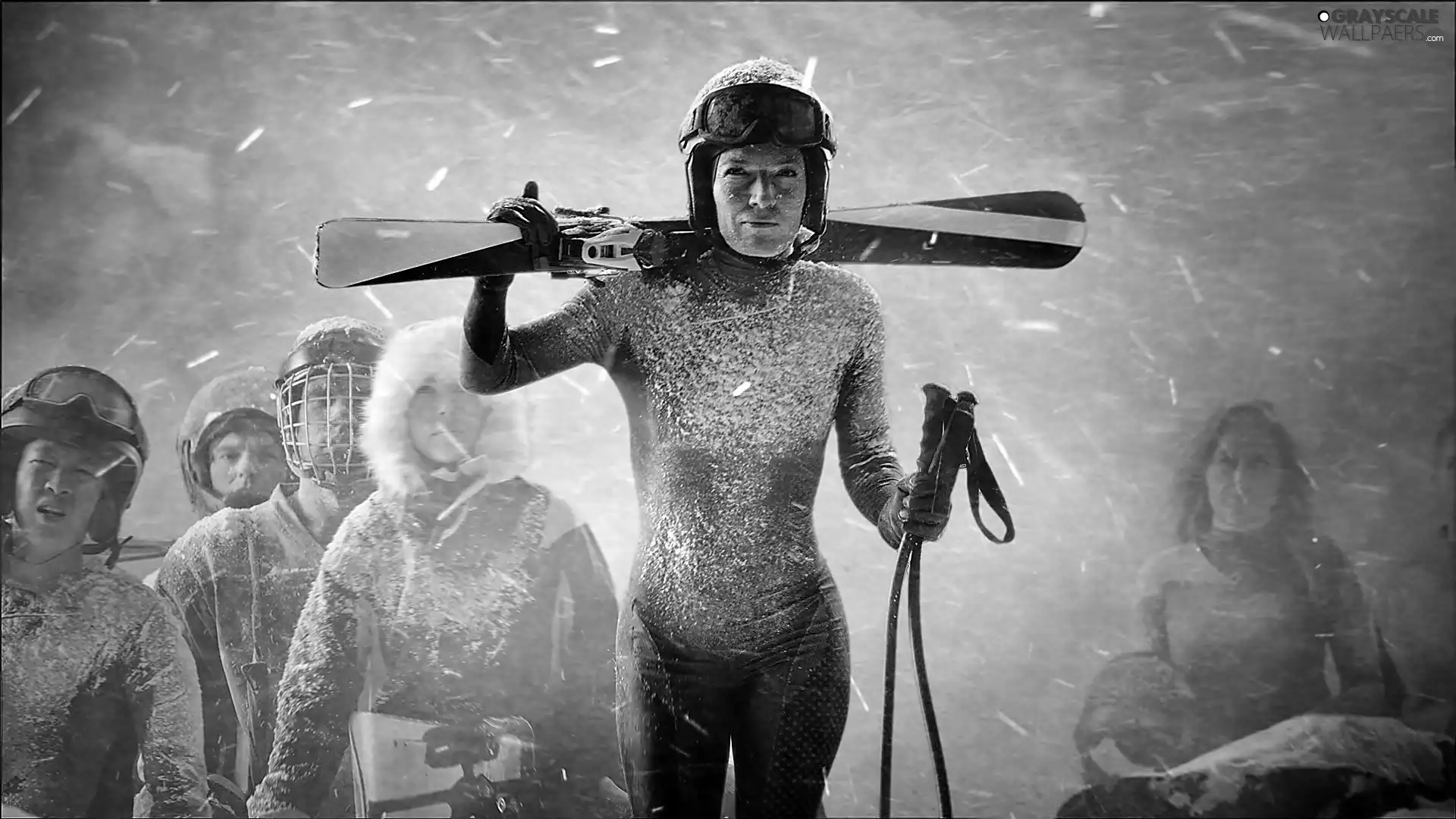 snow, Athletes, blur