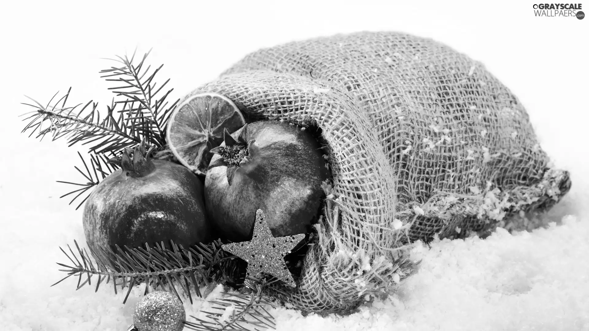 grenades, Twigs, snow, Christmas