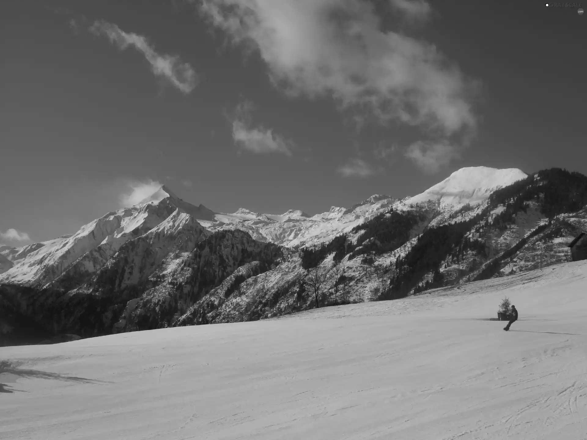 Mountains, snow