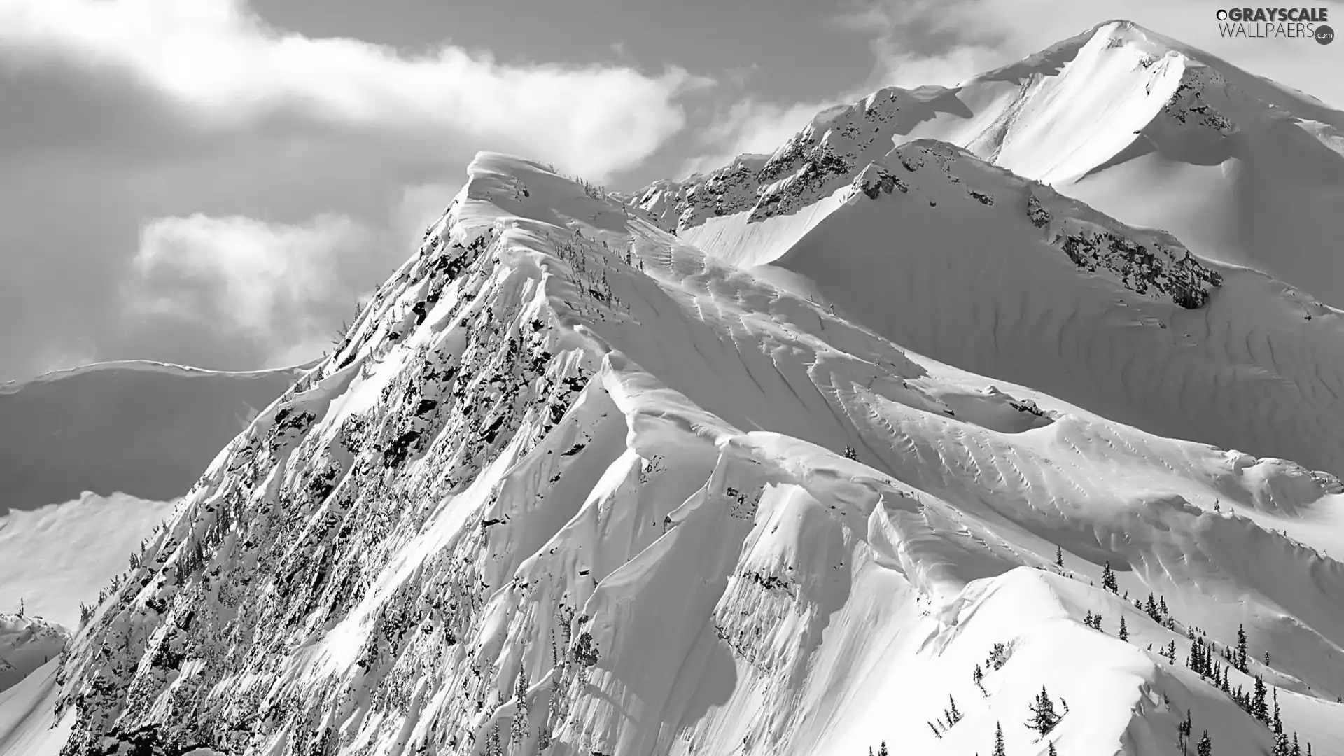 mountains, snow