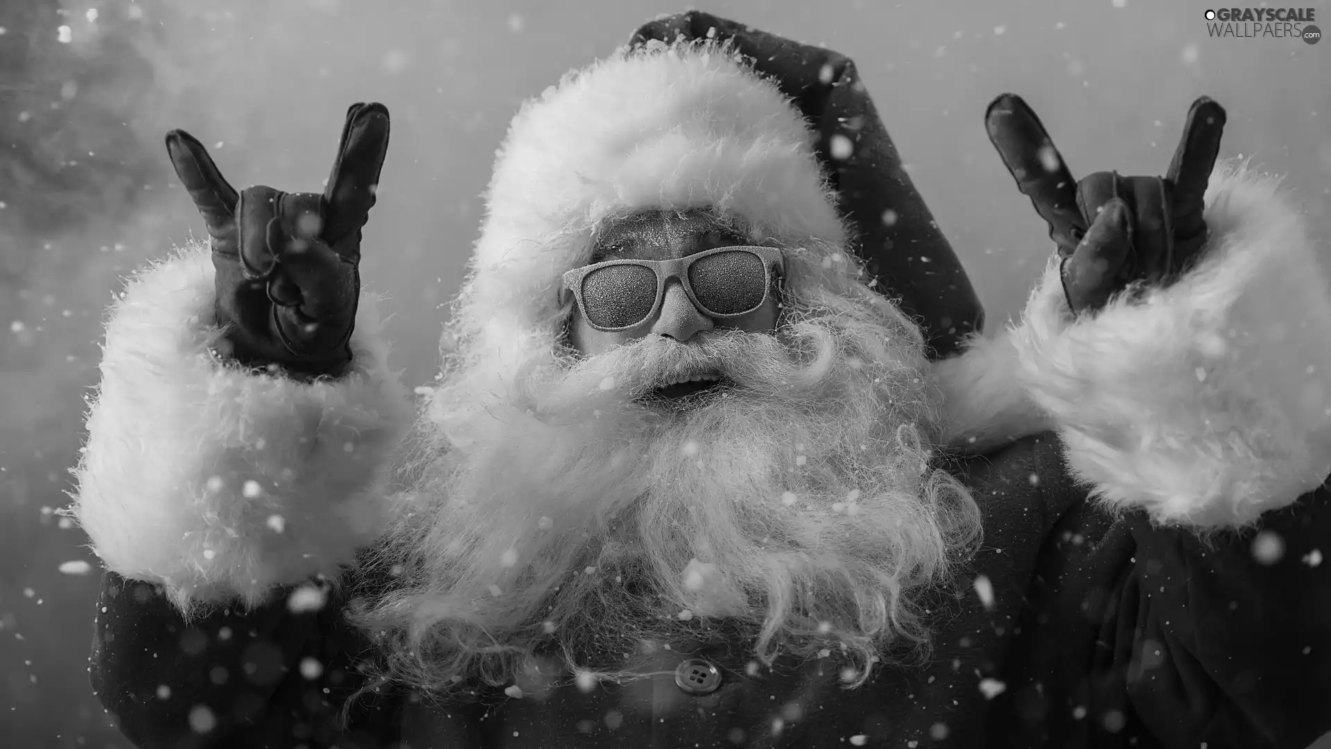 incident, snow, Smile, Glasses, Santa