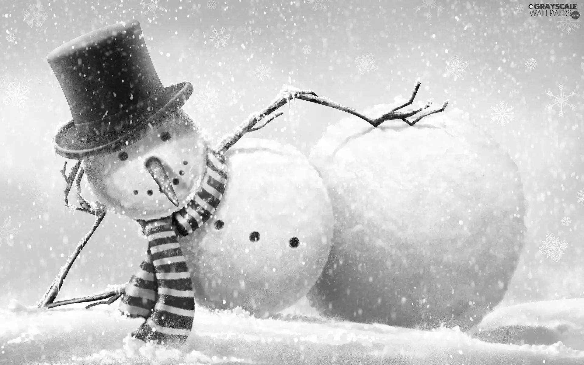 Snowman, Scarf, snow, cylinder