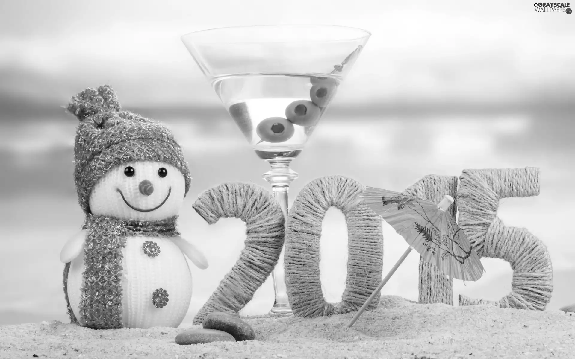 Snowman, glass, New Year