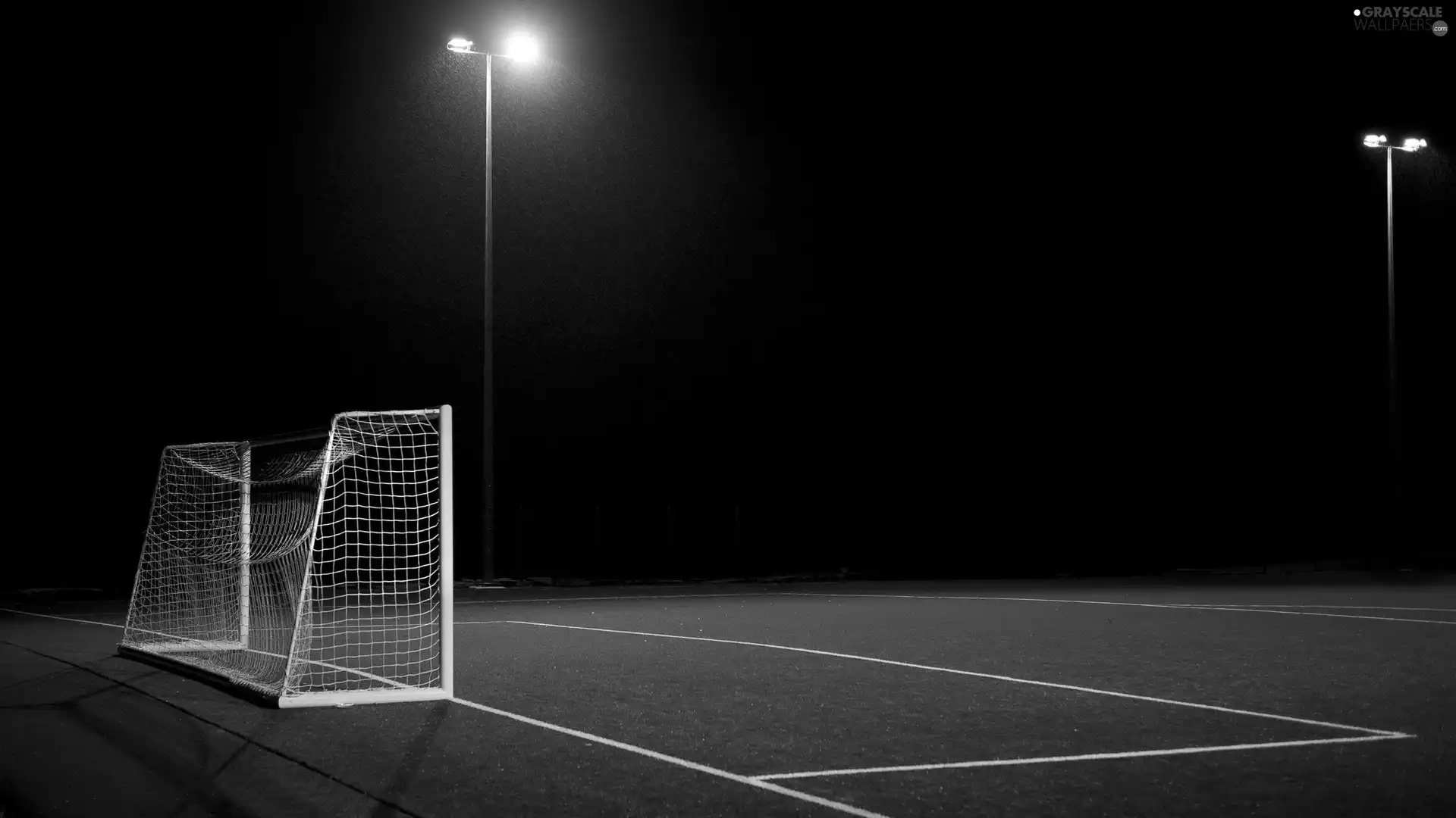 lighting, Night, gate, Soccer, Playing Field