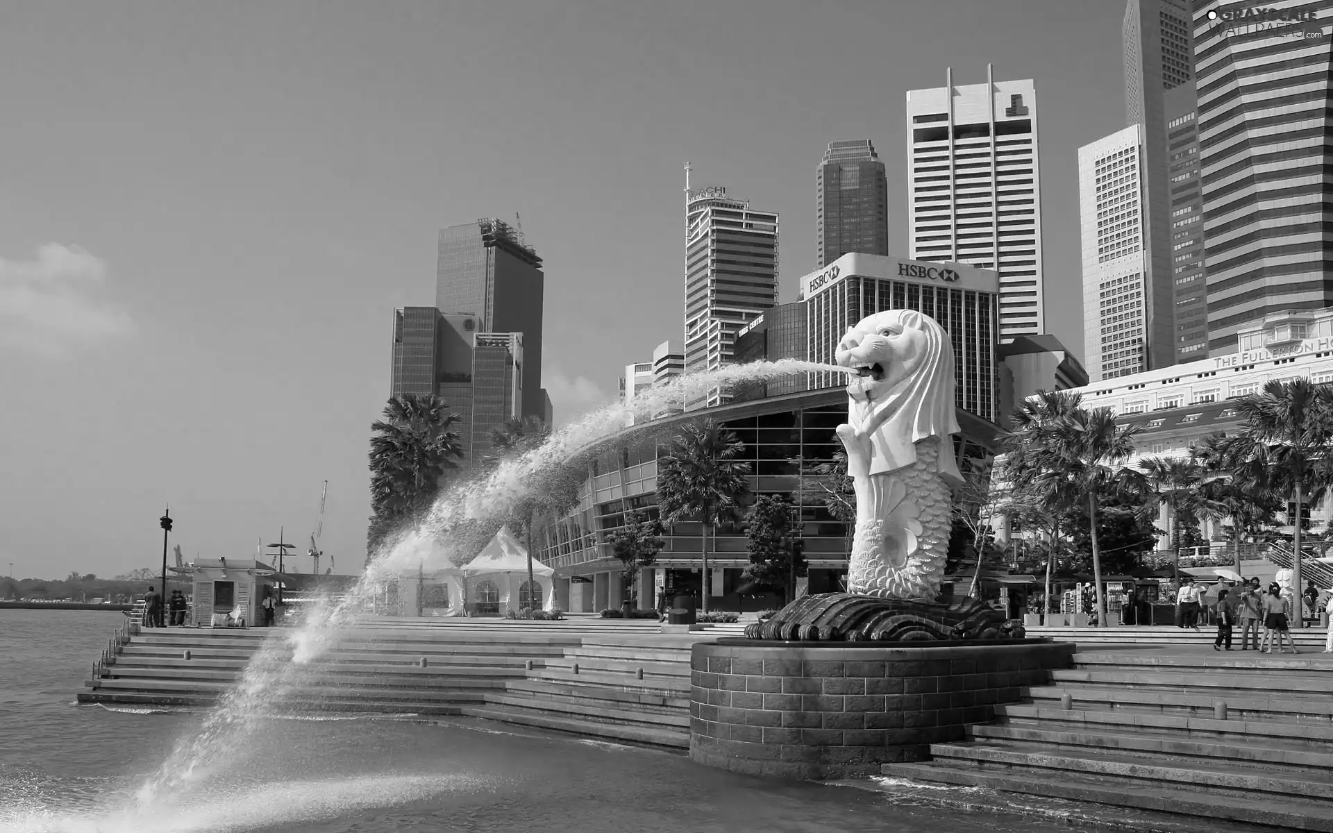 Merlion, Hotel hall, Stairs, Singapur