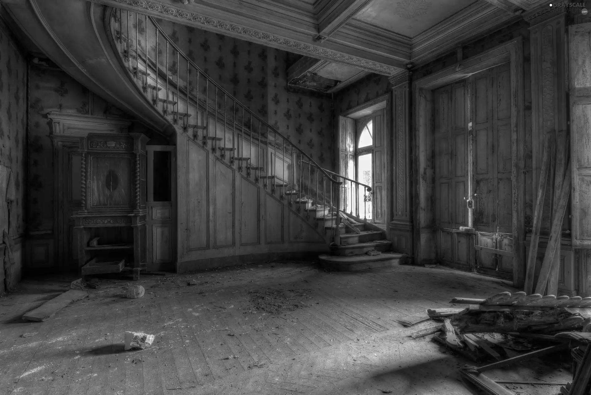 Uncared, Staircase, Stairs, destroyed