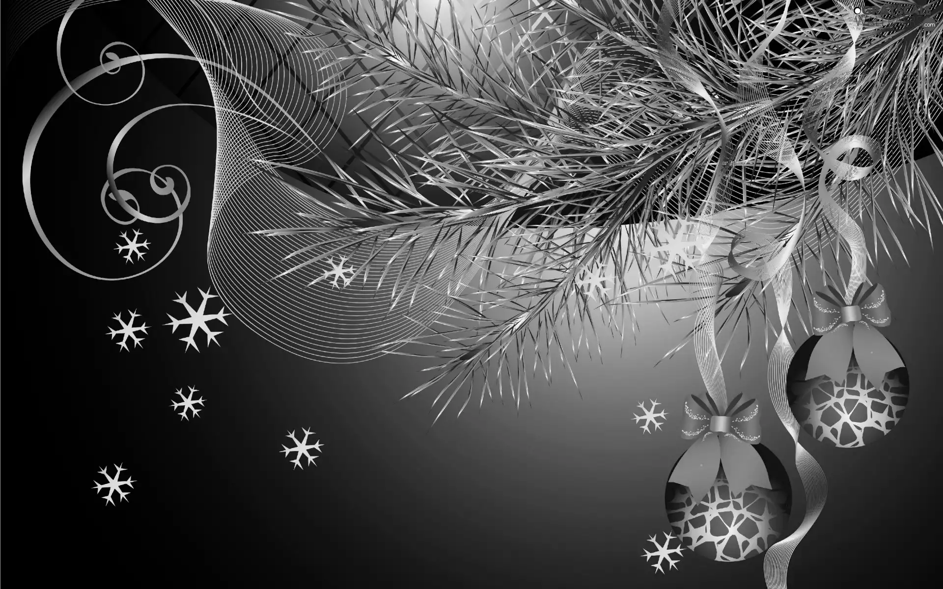 twig, composition, Stars, graphics, baubles, Christmas